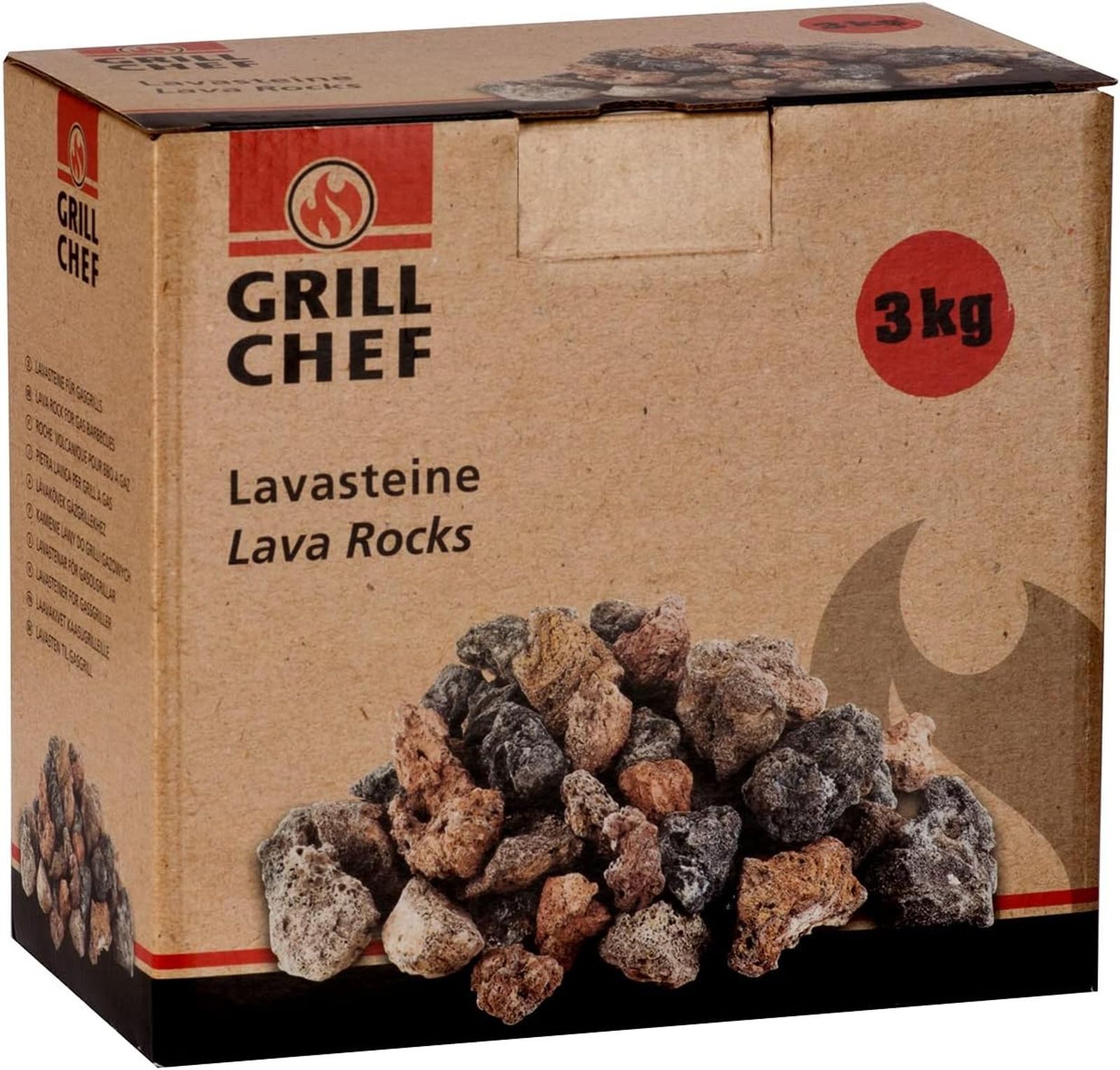 LANDMANN Lavasteine GRILLCHEF Lavasteine 3kg Nachfüllpackung für Lavastein-Gasgrills Grill