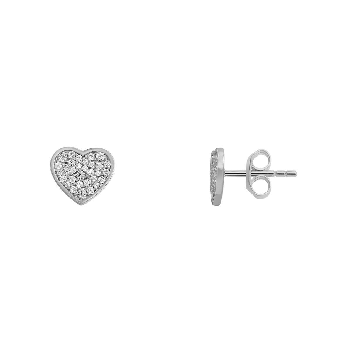 XENOX Paar Ohrstecker Xenox XS3575 Ohrstecker Damen Love Story-OS Herz Zirkonia Silber 8mm
