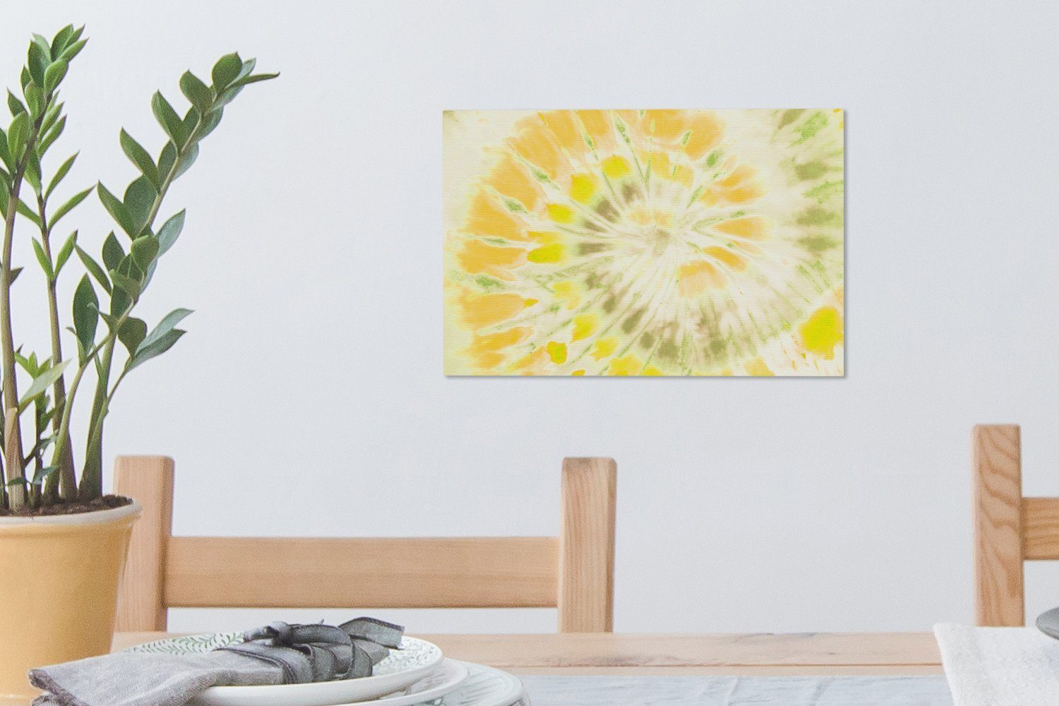 OneMillionCanvasses® Leinwandbild - Wanddeko, - (1 30x20 Gelb cm Aufhängefertig, Leinwandbilder, St), Grün, Sommer Wandbild