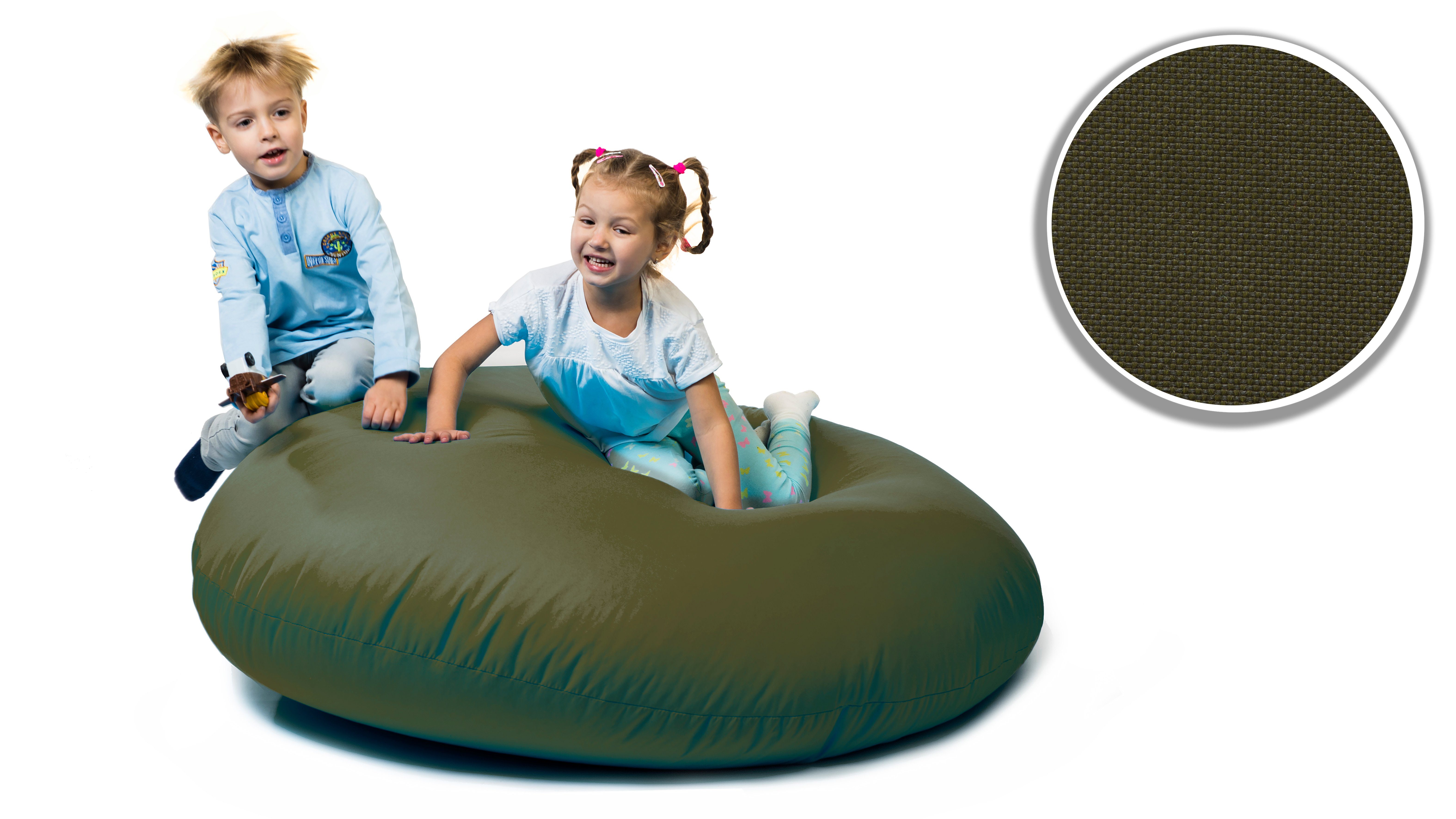 Sitzsack Styropor Dunkelgrün mit und für sunnypillow Indoor Erwachsene Kinder & Füllung Outdoor