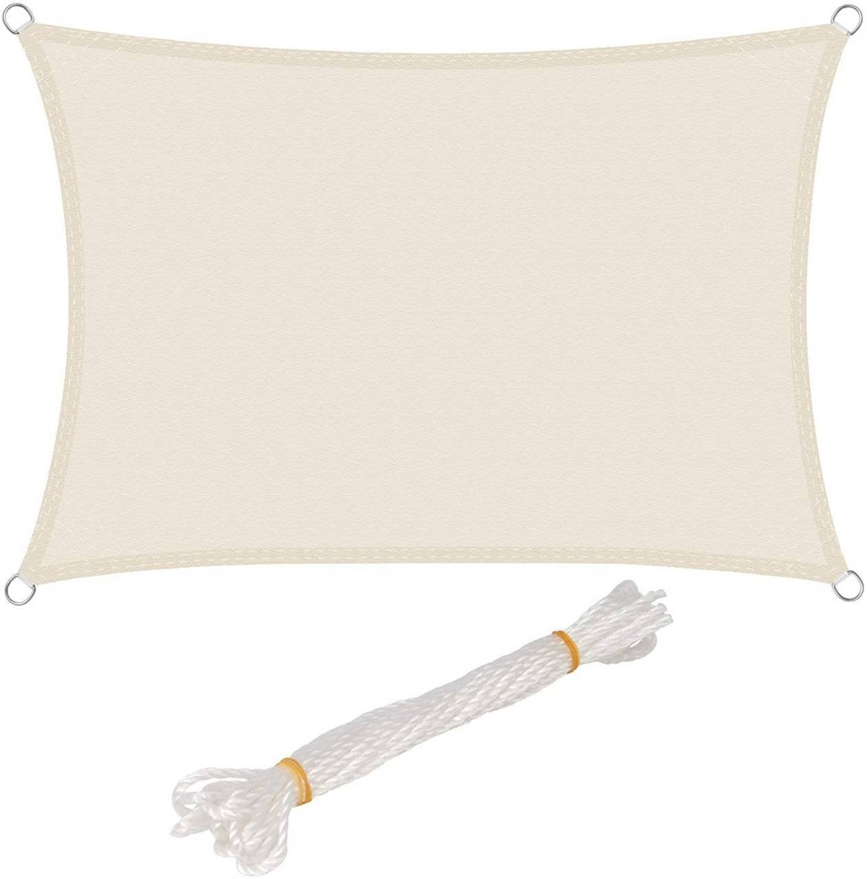 Woltu Sonnensegel, Sonnensegel Polyester Windschutz creme