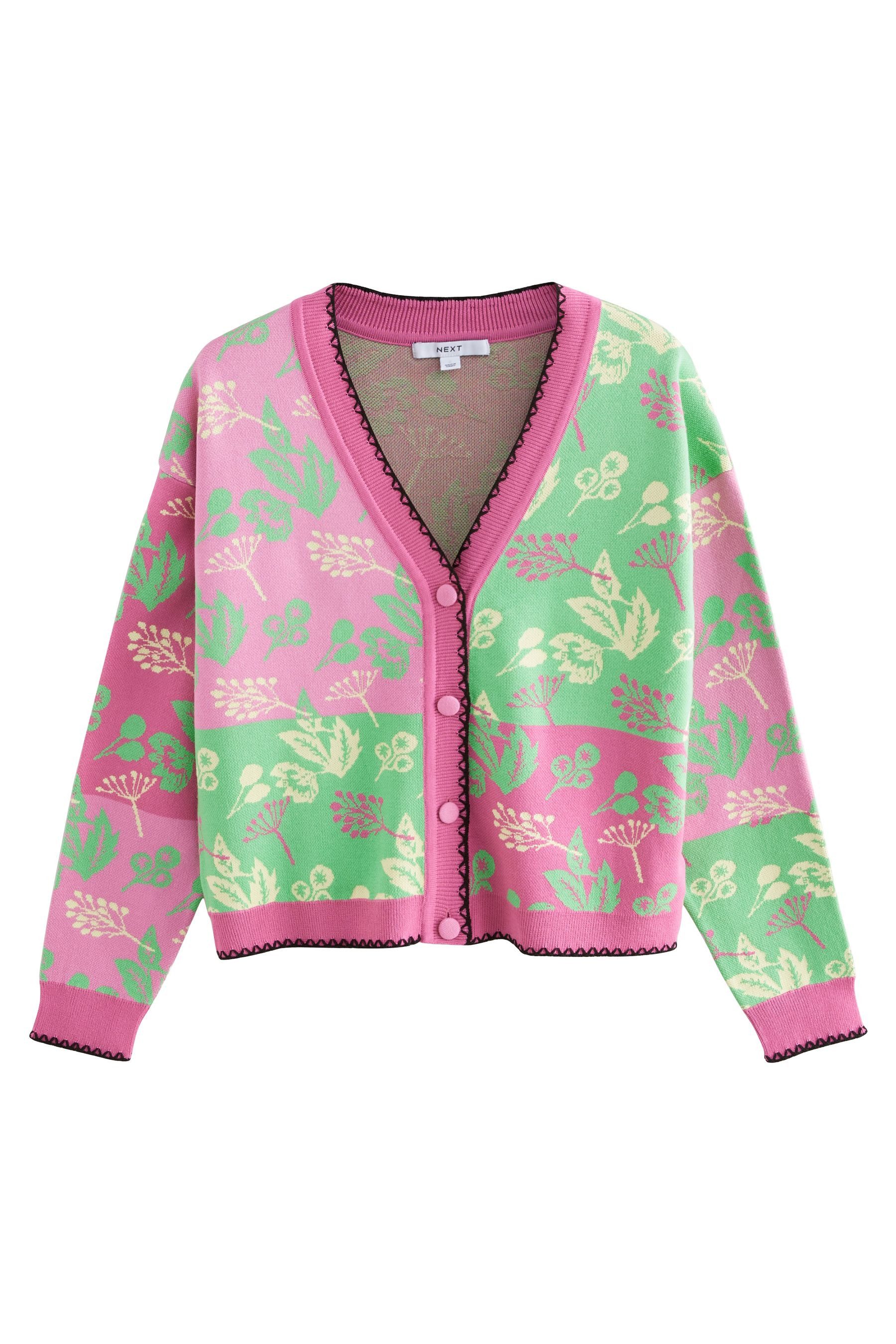 Next Strickjacke Farbenfrohe Strickjacke mit abstraktem günstig online kaufen