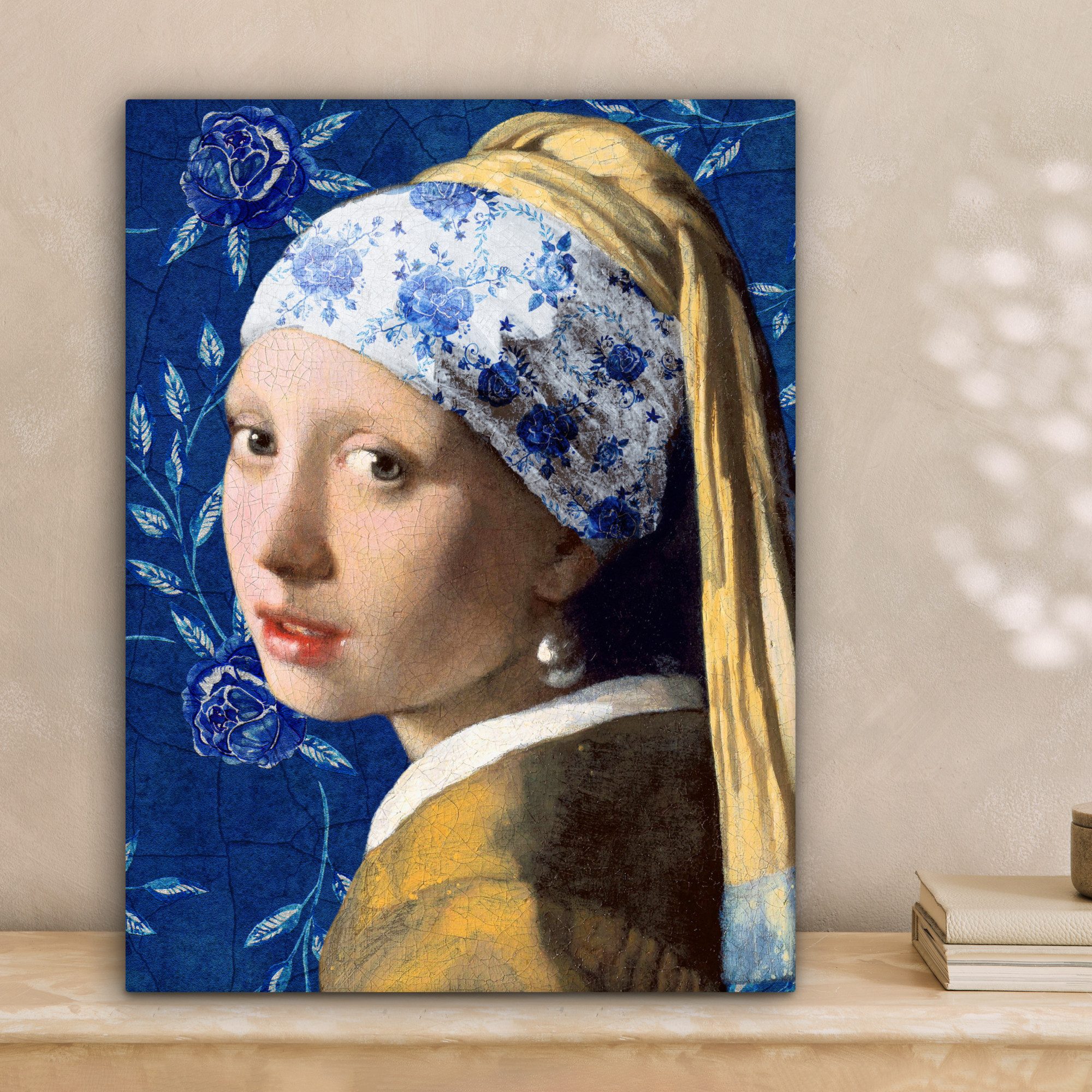OneMillionCanvasses® Leinwandbild Mädchen mit Perlenohrring - günstig online kaufen