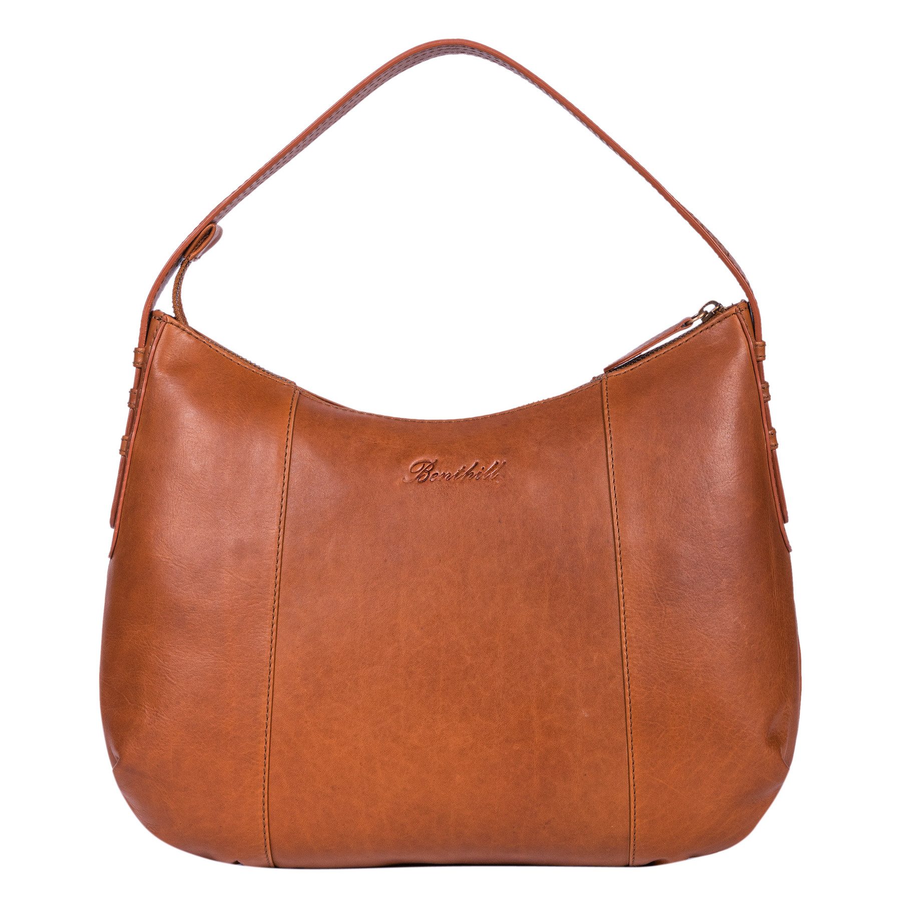 Benthill Henkeltasche Damen Echt Leder Schultertasche Kleine Vintage Hobo Bag Beutel, Reißverschlussfach