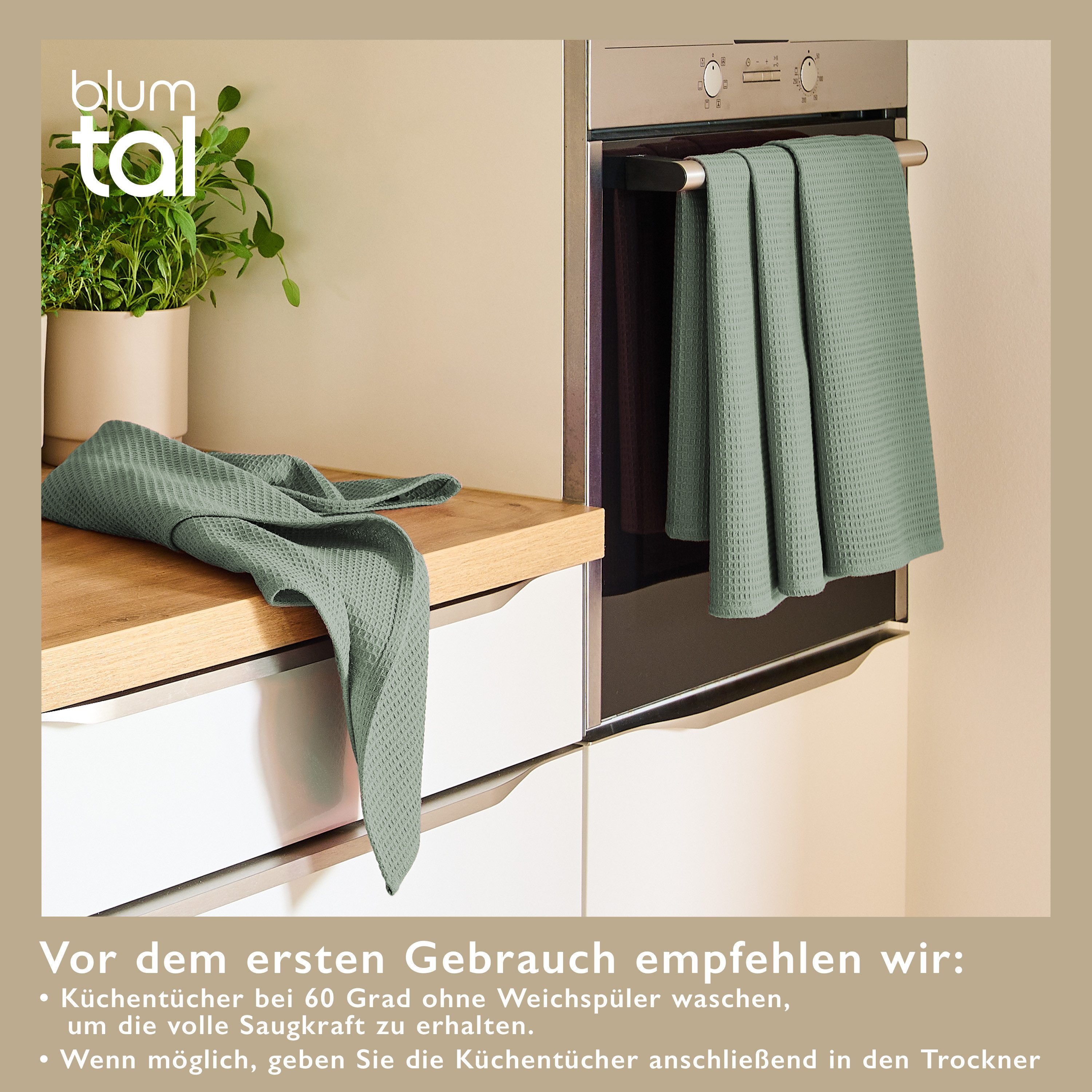 Blumtal Geschirrtuch Set 50x70 oder 30x30 cm, 100% Baumwolle, (4-tlg), Saug günstig online kaufen