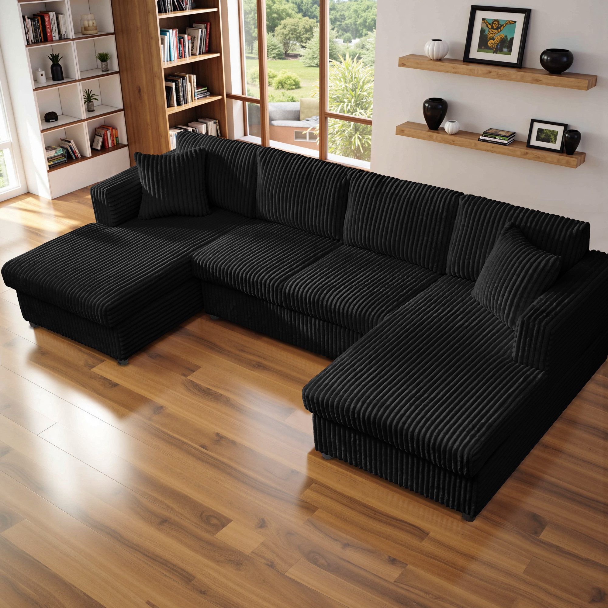YHL Voyura Big-Sofa Ecksofa YHL Voyura U-Form grün - Corduroy, Wohnlandscha günstig online kaufen