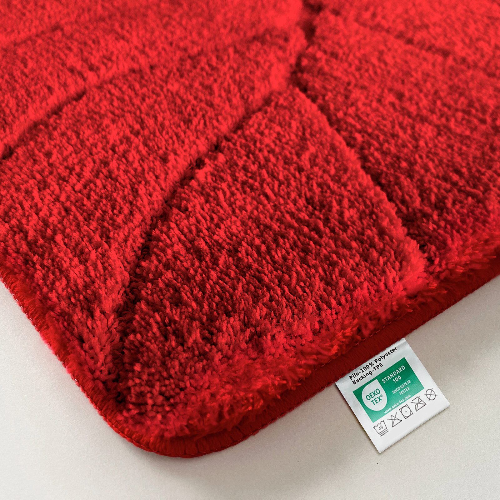Kubus Duschmatte Elara, Badematte mit Blattstruktur, günstig online kaufen