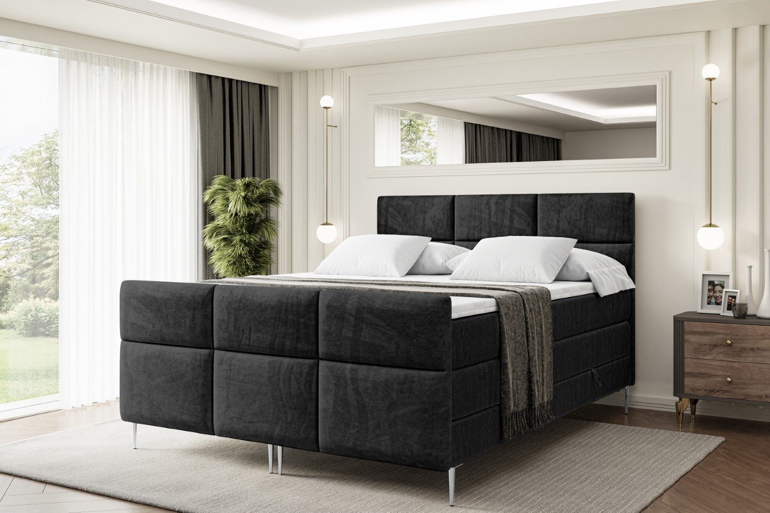 ALTDECOR Boxspringbett OHIO-F-Z KING (Multipocket-Matratze H4, günstig online kaufen