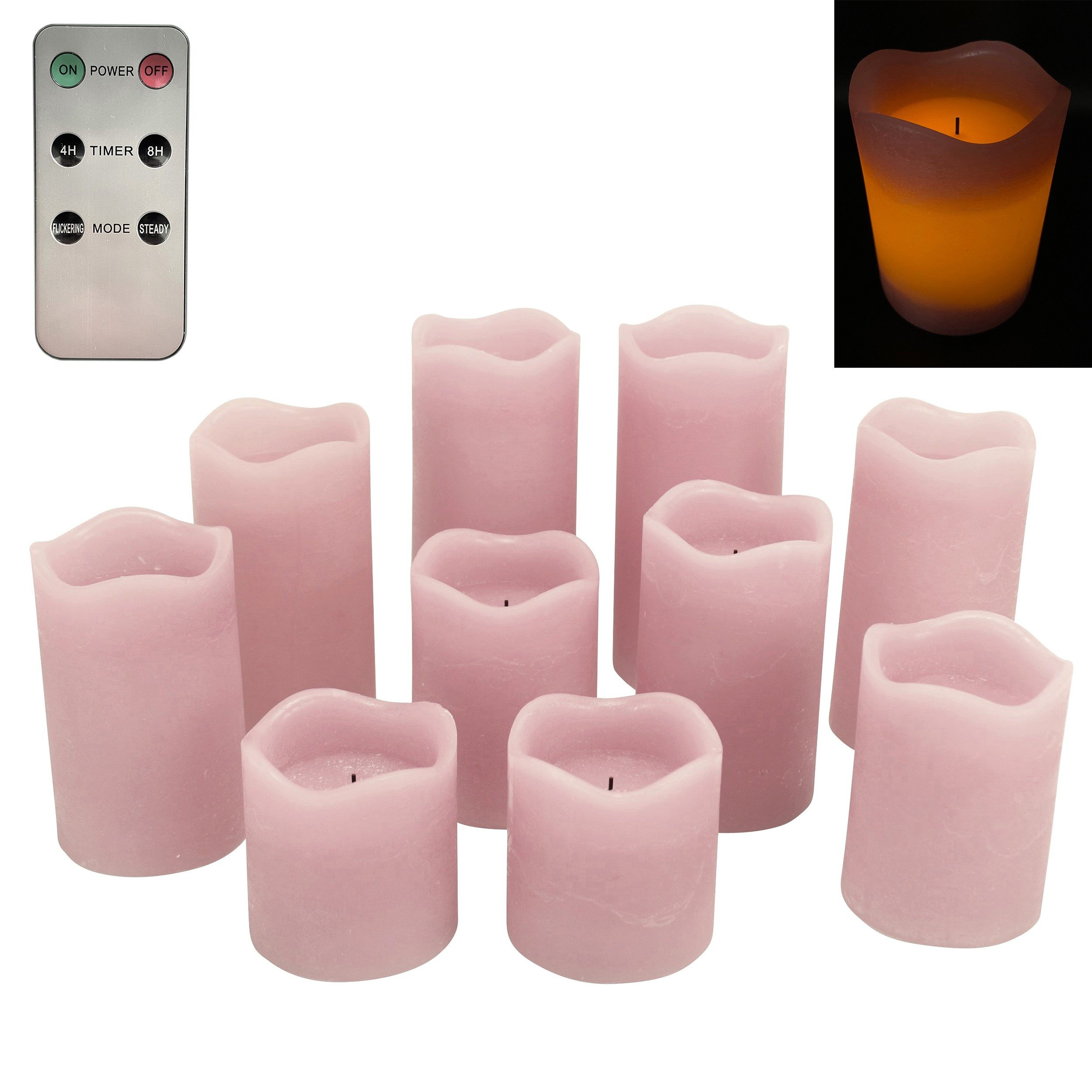 Online-Fuchs LED-Kerze 10er Set LED Stumpenkerzen aus Echtwachs mit Fernbed günstig online kaufen