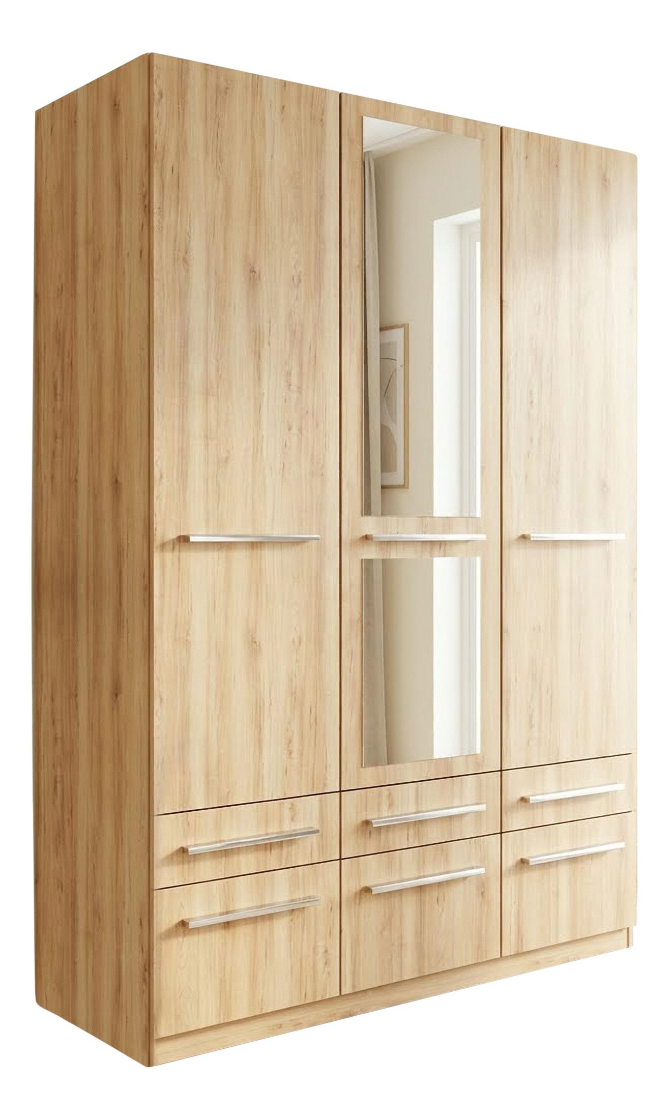 priess Kleiderschrank Schrank Garderobe Wäscheschrank Barcelona in 5 Breiten viel Stauraum, geräumige Schubkästen, mit Spiegel, MADE IN GERMANY