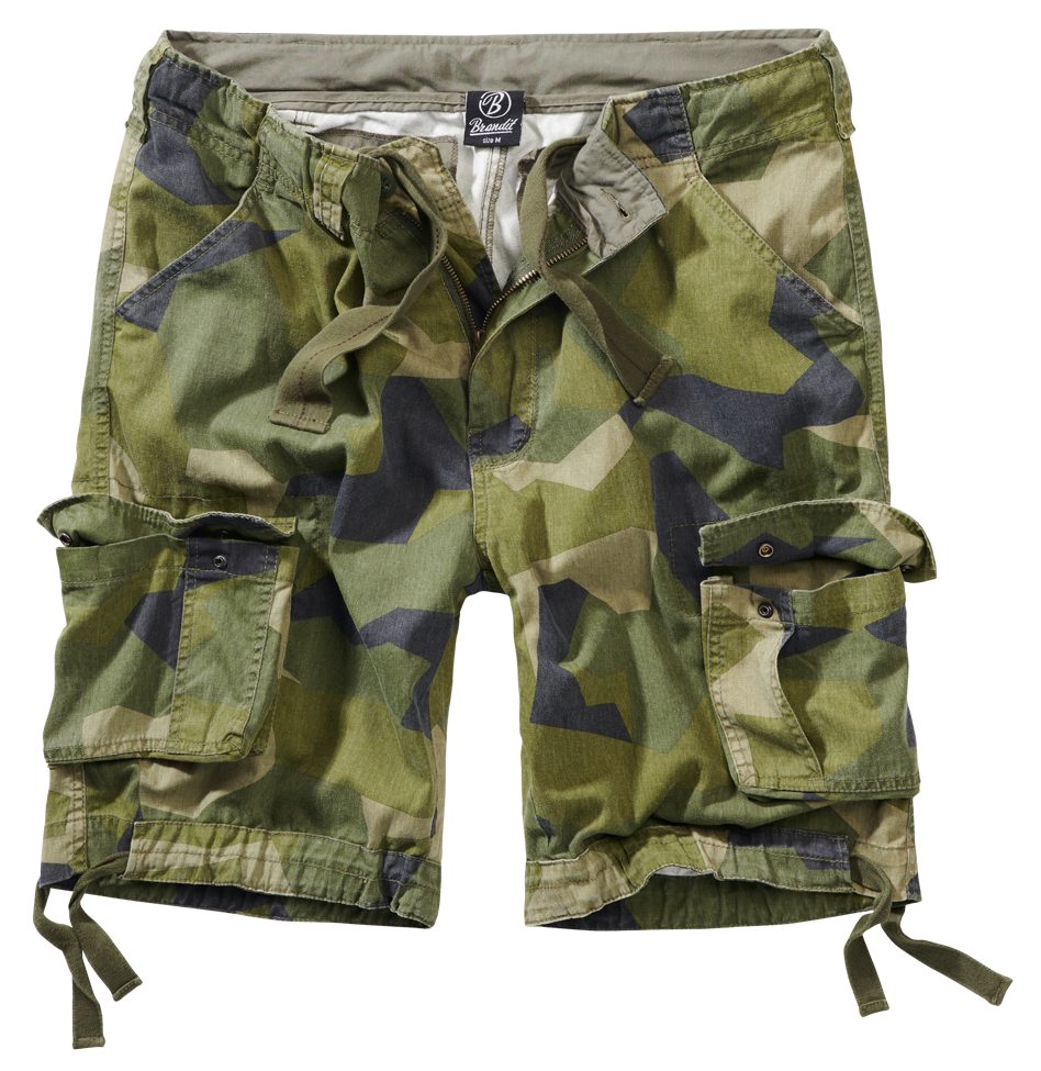 Hose Sommer Kurze BW Army Bermuda Cargo Swedischcamo Shorts Cargohose Short Knielang Herren Brandit