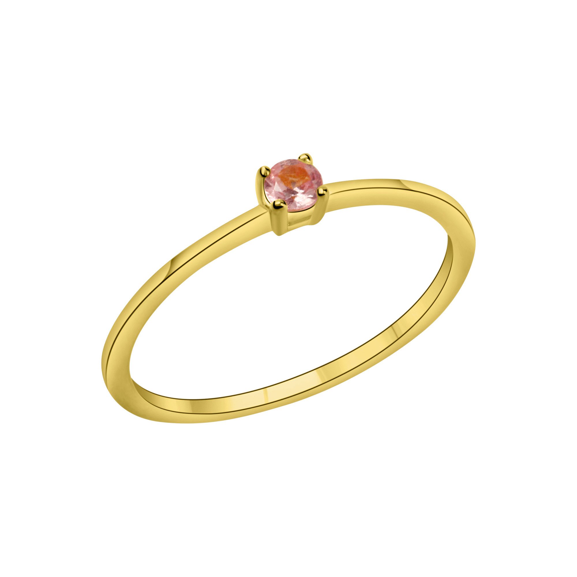 Fascination by Ellen K. Fingerring Gold 375 mit echtem pinken Saphir 3mm