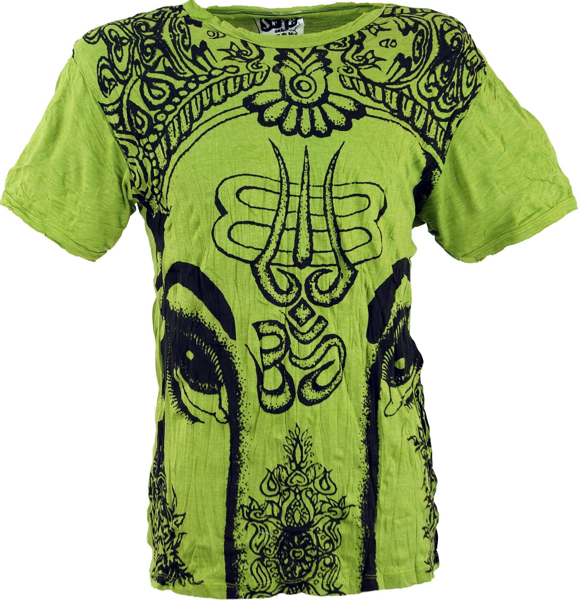 Guru-Shop T-Shirt Sure T-Shirt Ganesh - lemon Goa Style, Festival, alternative Bekleidung