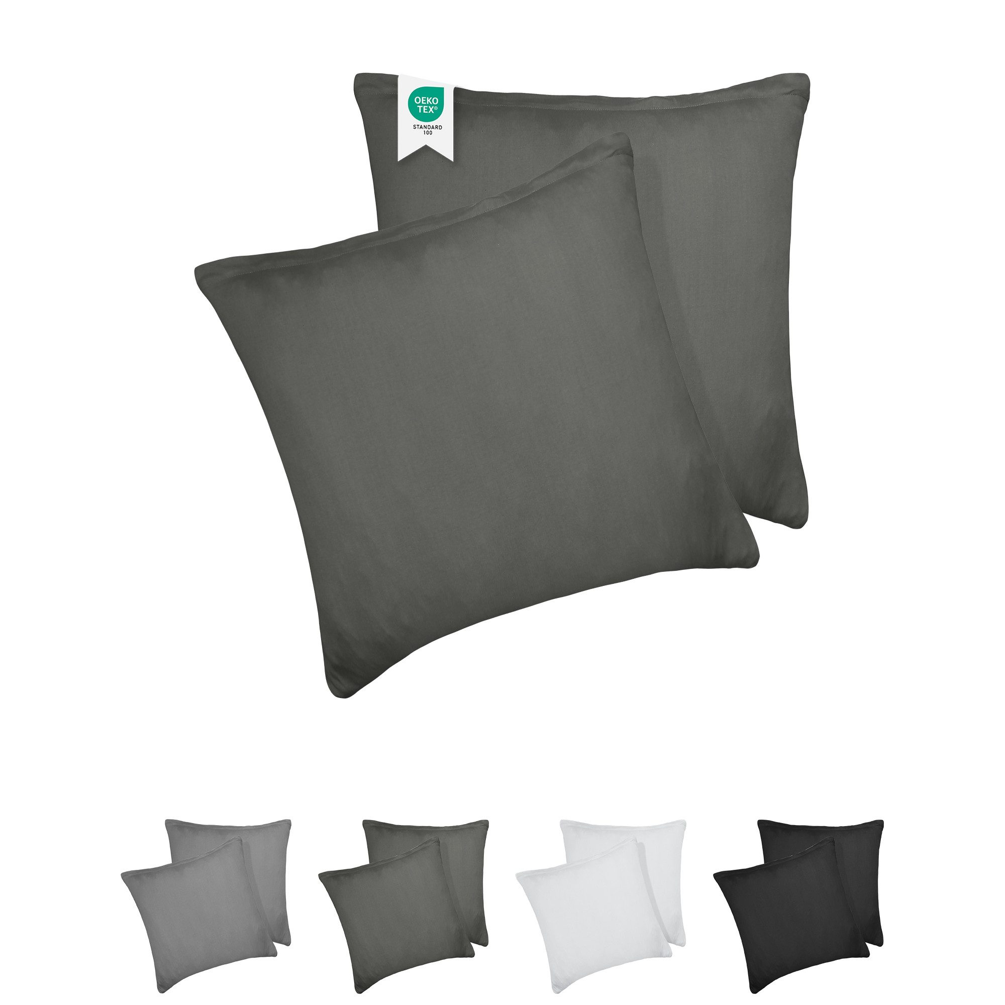 2 Stück Kissenbezüge 'Velvety Soft' – Salbeifarben, Ca. 40x60 Cm, Superweich & Bügelfrei