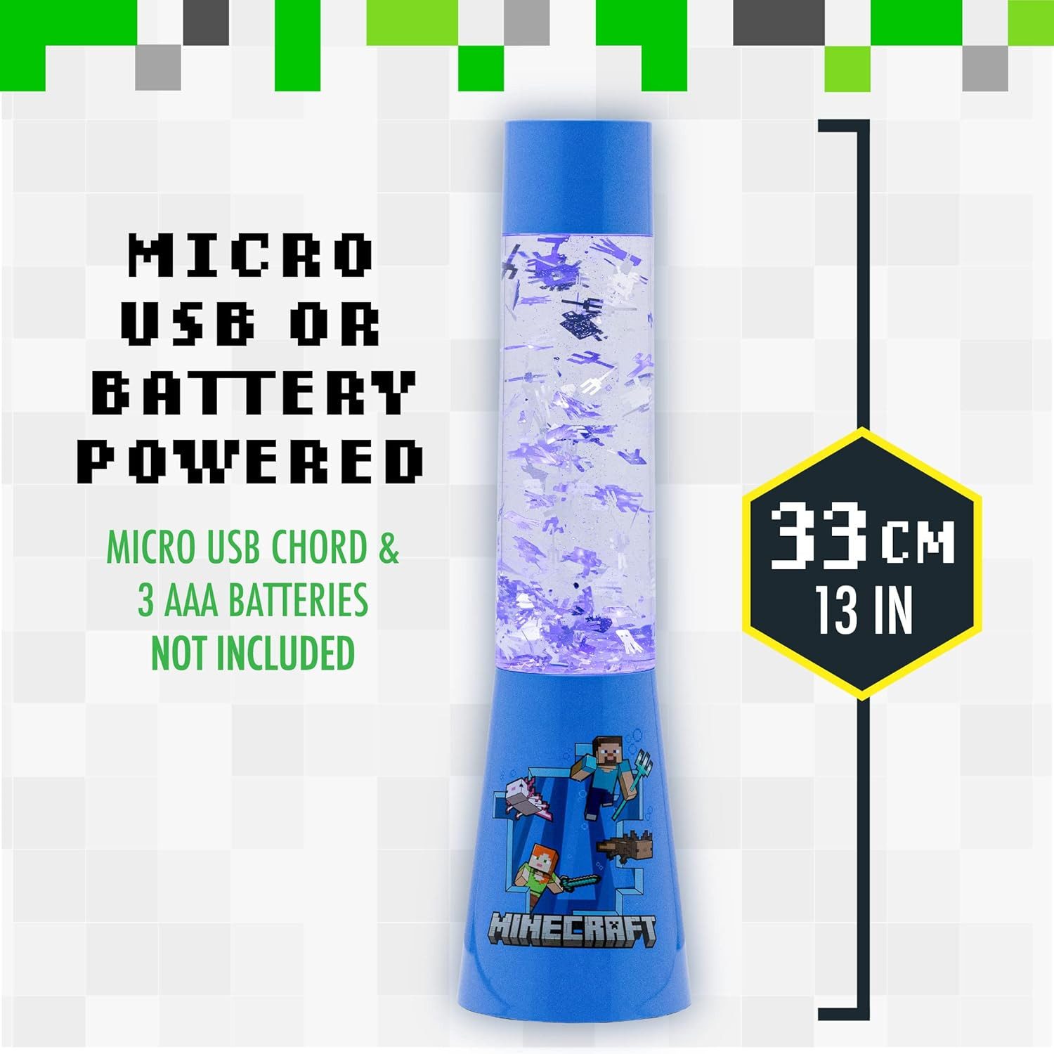 Paladone Dekolicht Minecraft Glitzer-Lavalampe mit schwebenden Icons, LED f günstig online kaufen