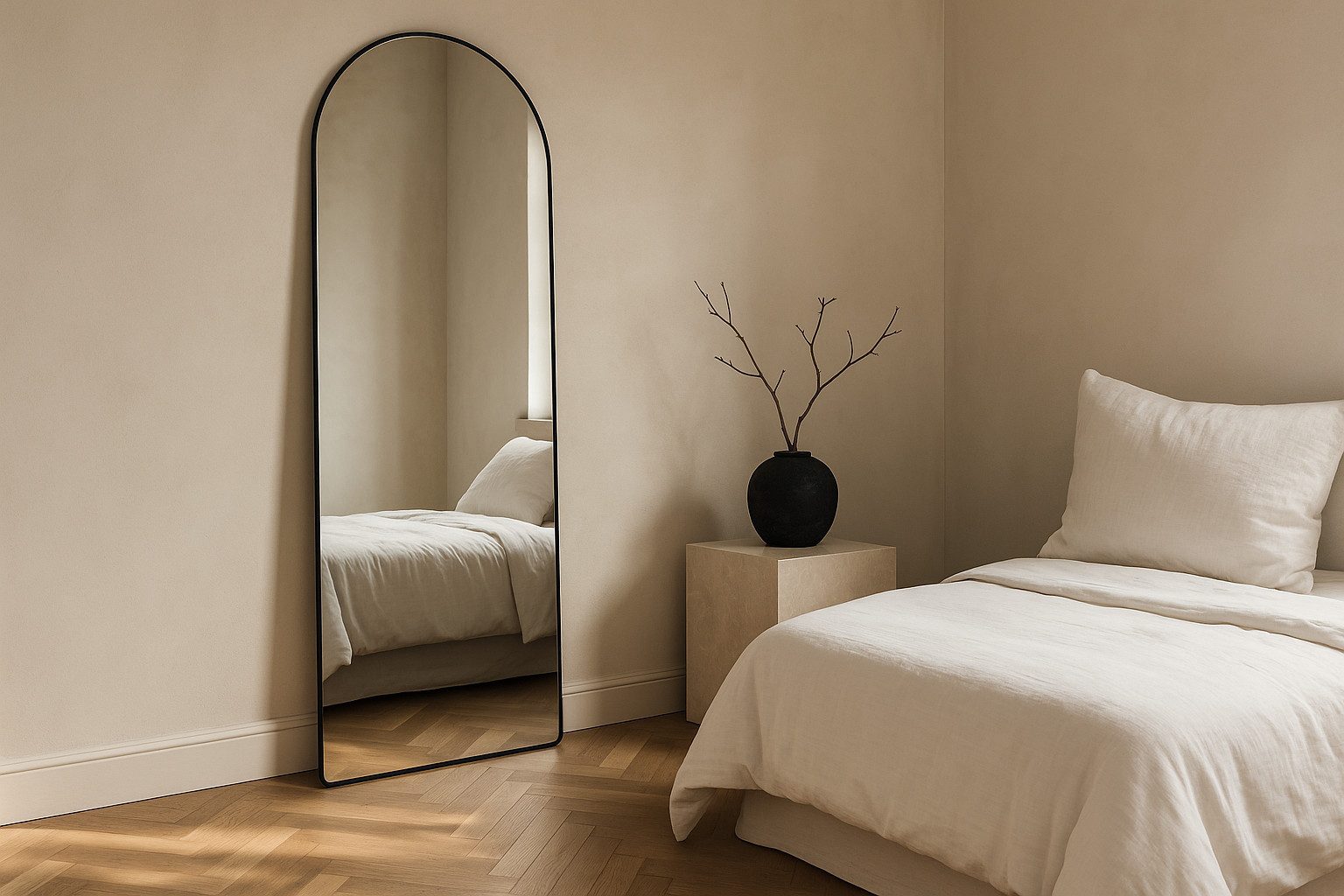 BOURGH Ganzkörperspiegel SARA 193x67cm gebogener Standspiegel - Anlehnspieg günstig online kaufen