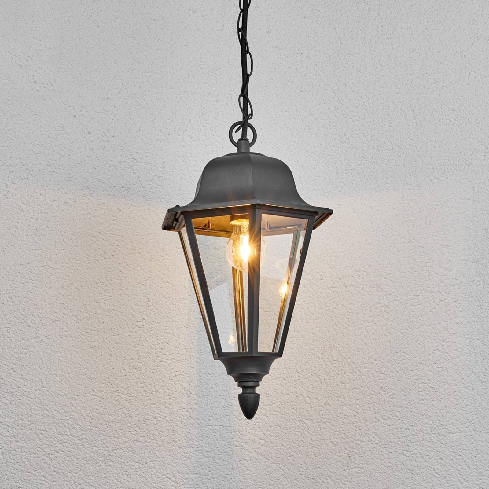 Lindby Hängeleuchten Edana, Metall, Schwarz IP44, 1 x 60 W