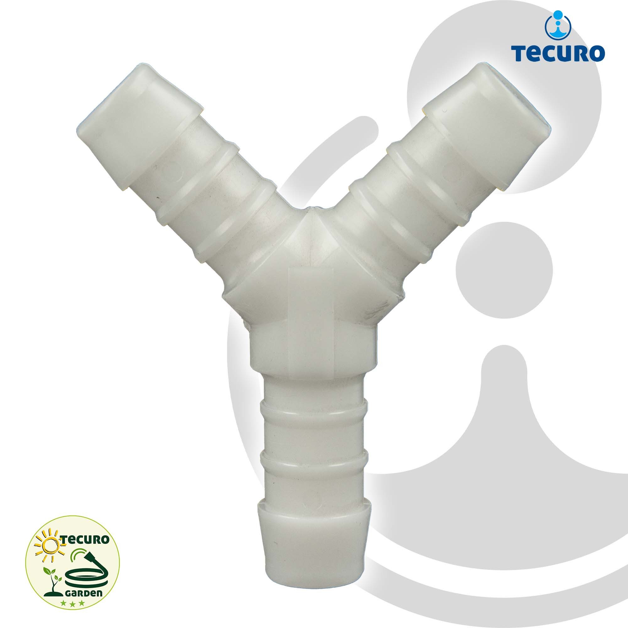 tecuro Schlauchtülle Schlauchverbinder Y-Stück, für Industrie und Garten - Nylon weiß