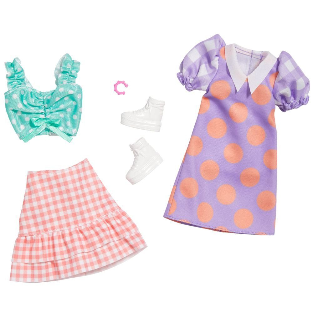 Barbie Puppenkleidung Dots and Checks 2 Garderoben Set Barbie Mattel Puppen-Kleidung