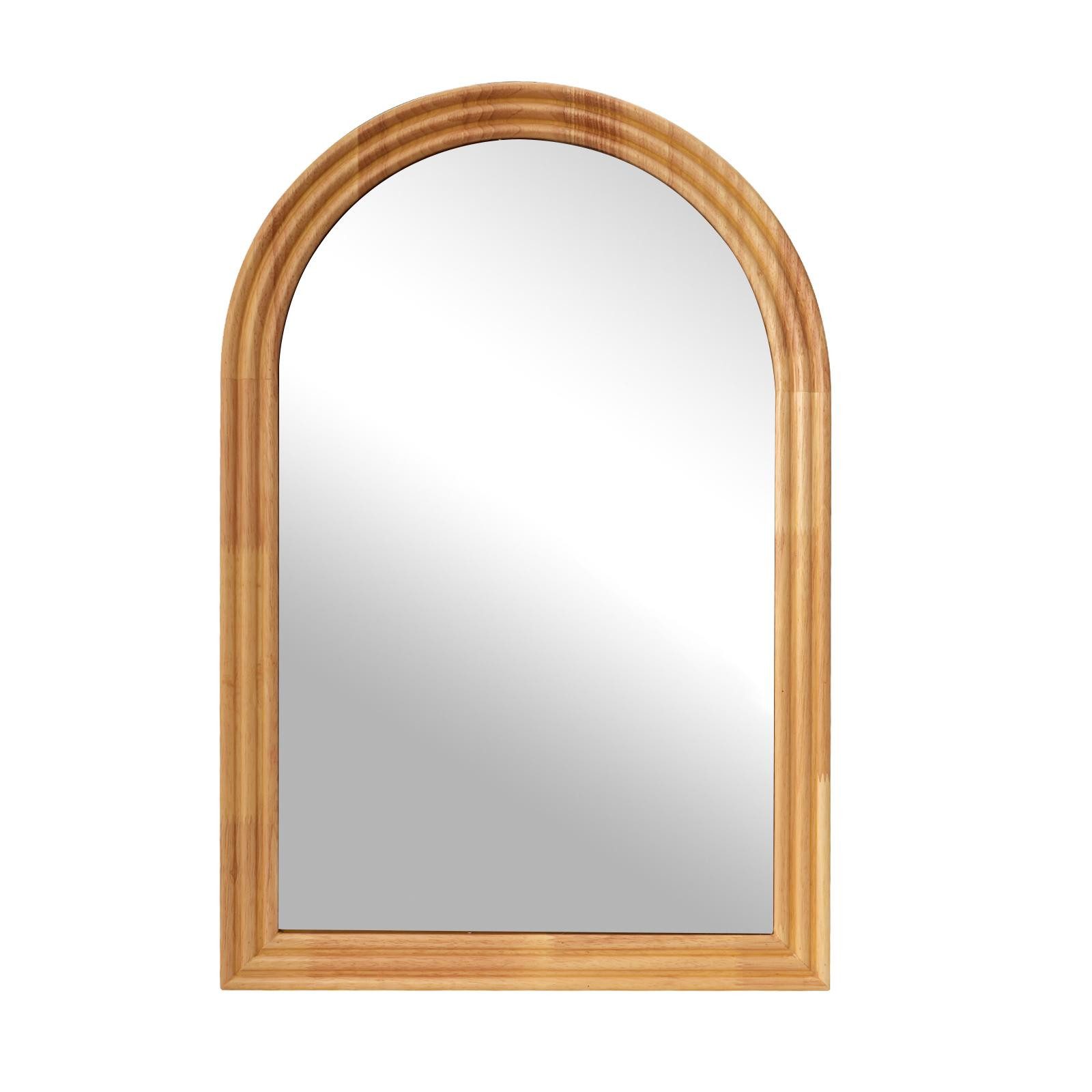 BBWL Wandspiegel Gewölbter Wandspiegel aus massivem Holz, 40x60/50x80cm, gehärtetes Glas, wasserabweisend & rostfrei – Bild 2 von 5