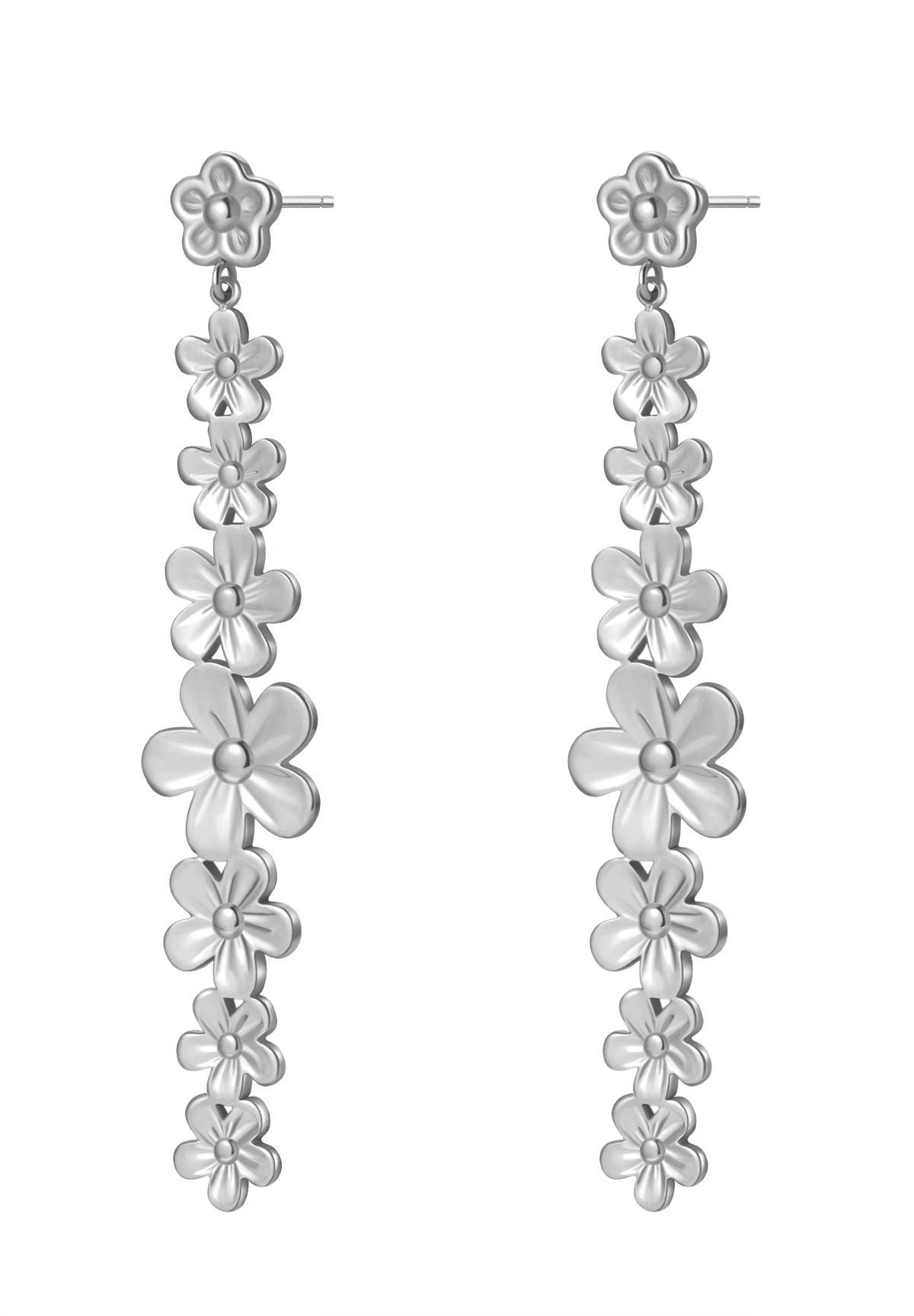 Hey Happiness Paar Серьги Gänseblümchen Kaskade, Filigrane Statement Серьги Blumen für Damen, vergoldet