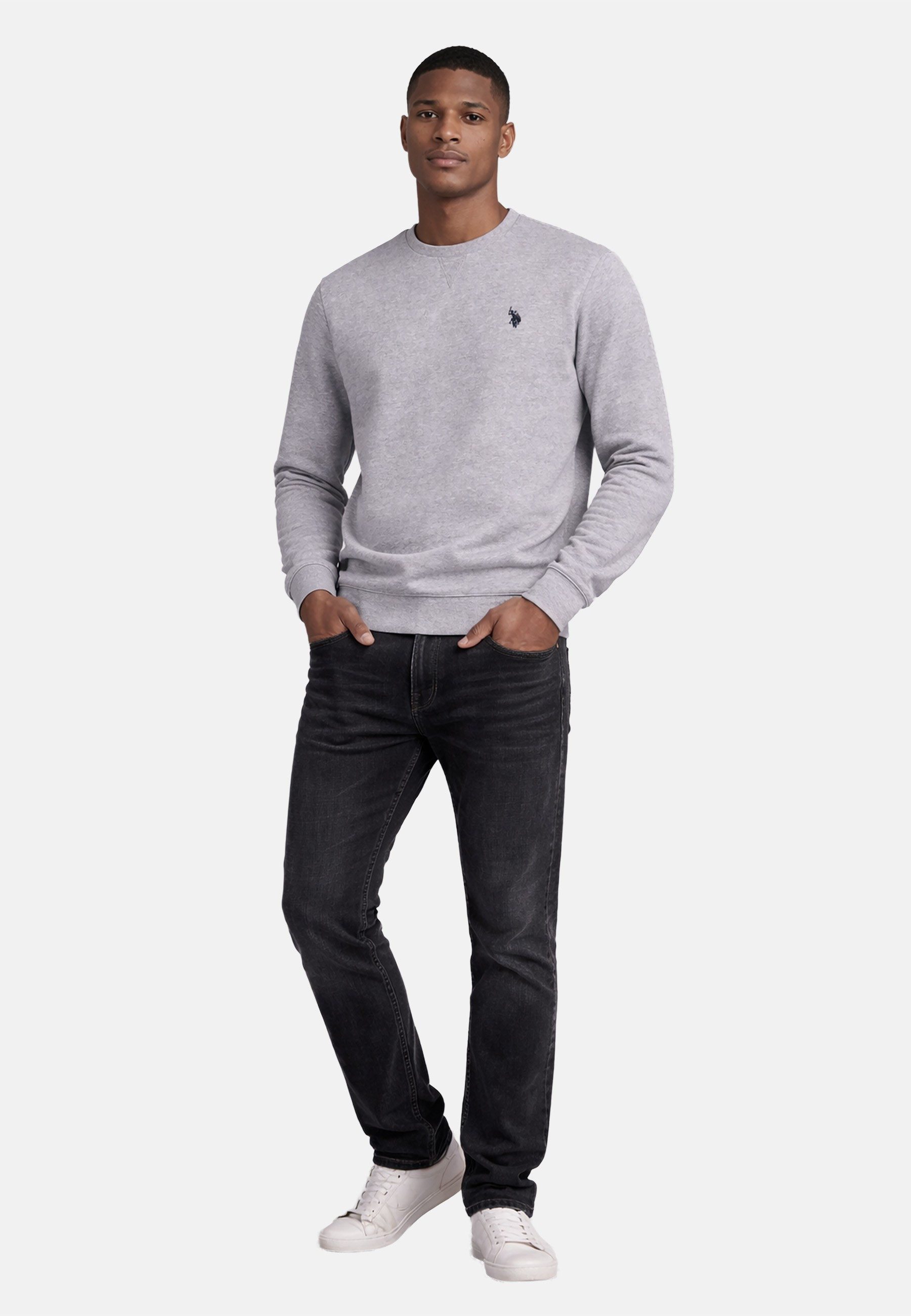 U.S. Polo Assn. Sweatshirt USGennet – Herren Pullover mit Rundhalsausschnitt Klassischer Rundhals, dezente Logo-Stickerei, bequeme Passform