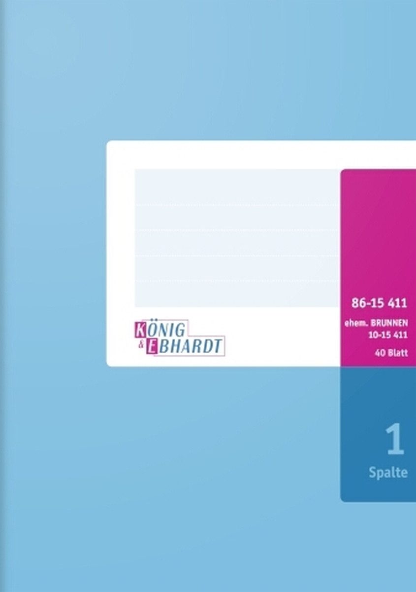 Notizbuch Spaltenbuch mit Kopfleiste A5 1 Spalte 40 Blatt Karton hellblau