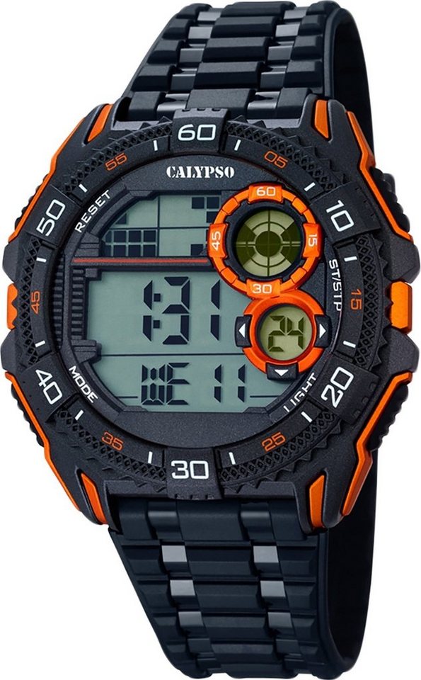 CALYPSO WATCHES Digitaluhr Calypso Herren Uhr K5670/6 Kunststoffband,  Herren Armbanduhr rund, PURarmband schwarz, Sport