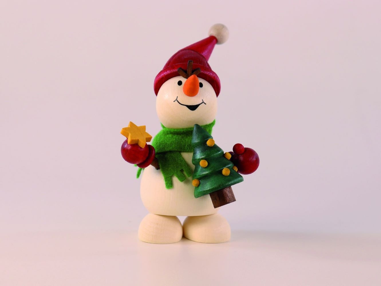 Ullrich Kunsthandwerk Schneemann kleiner Schneemann mit Weihnachtsbaum 10 cm in Geschenkbox