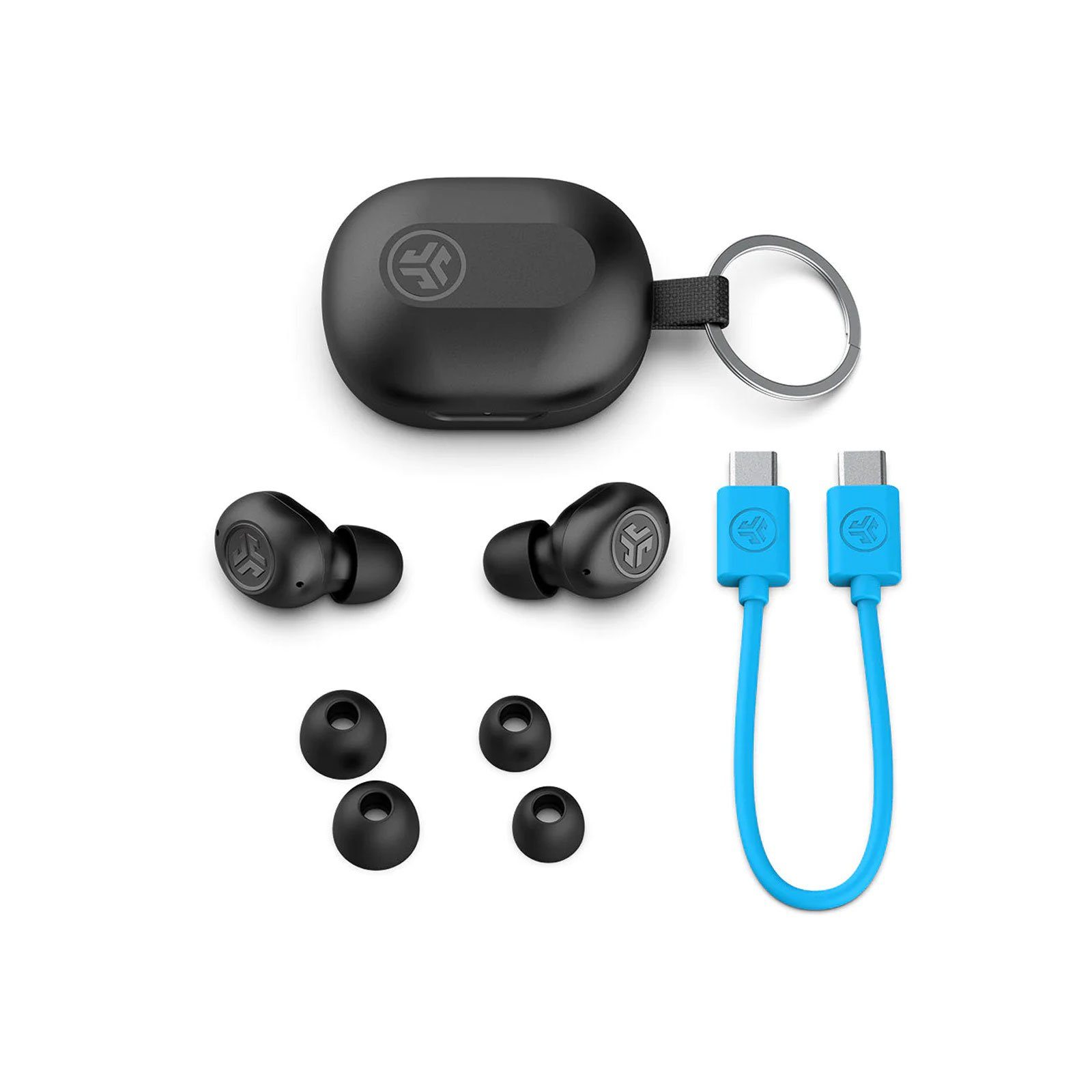 (TWS, Mini Ladecase, True Schwarz Earbuds Wireless Jlab Schlüsselband) JBuds Bluetooth, In-Ear-Kopfhörer