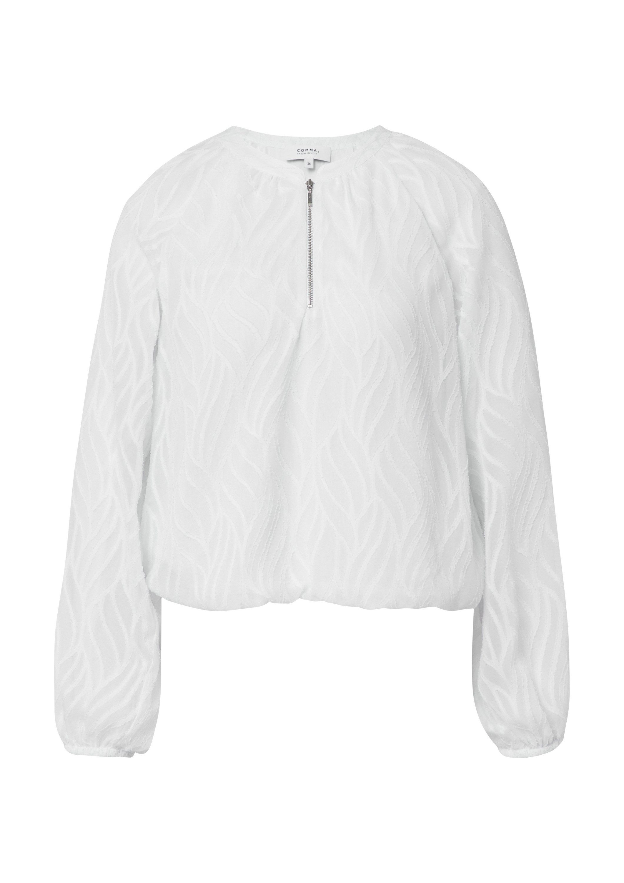 comma Langarmbluse Bluse Gemusterte Chiffonbluse mit Futter günstig online kaufen