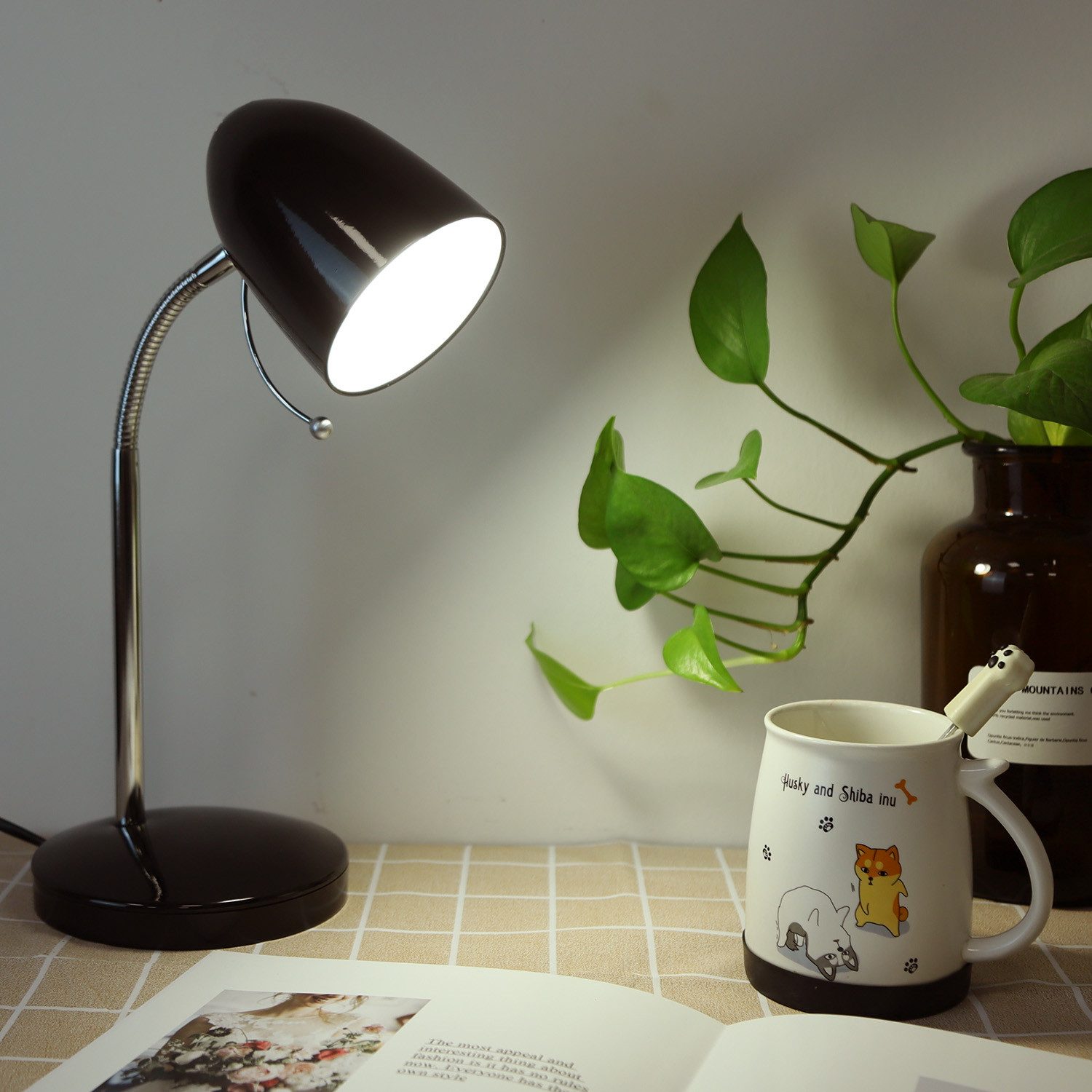 Aigostar Schreibtischlampe mit flexibler metallarm tischlampe günstig online kaufen