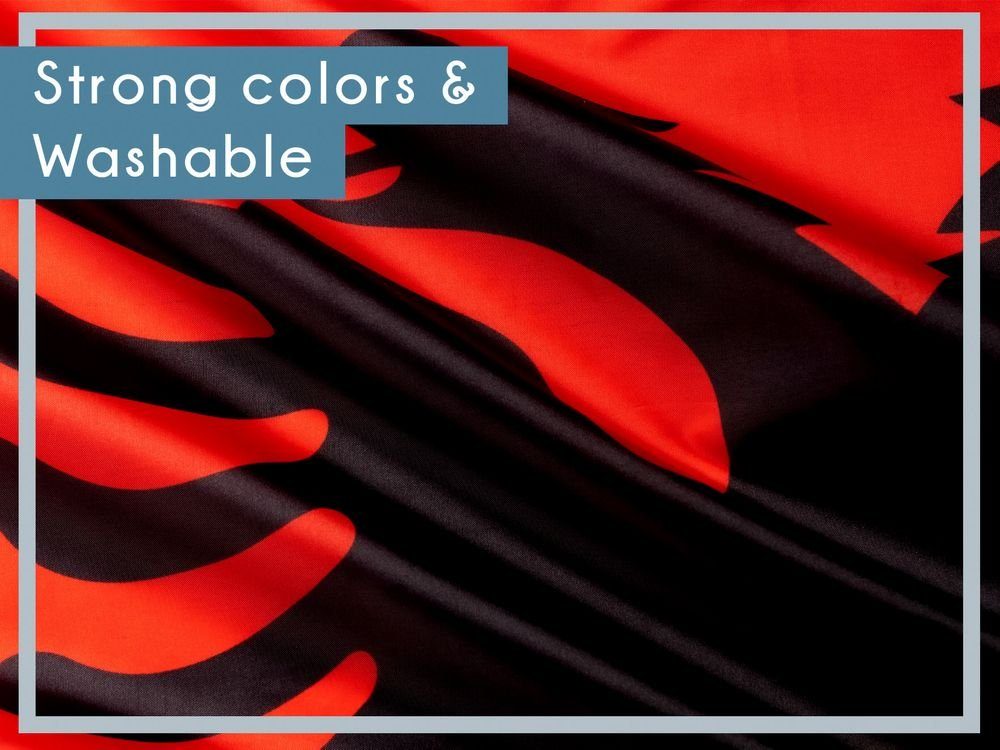 Flagge (Hissflagge Ösen Inkl. 150 Albanische 2 für FLAGS Fahne Fahnenmast), Flagge cm PHENO Messing x Albanien 90