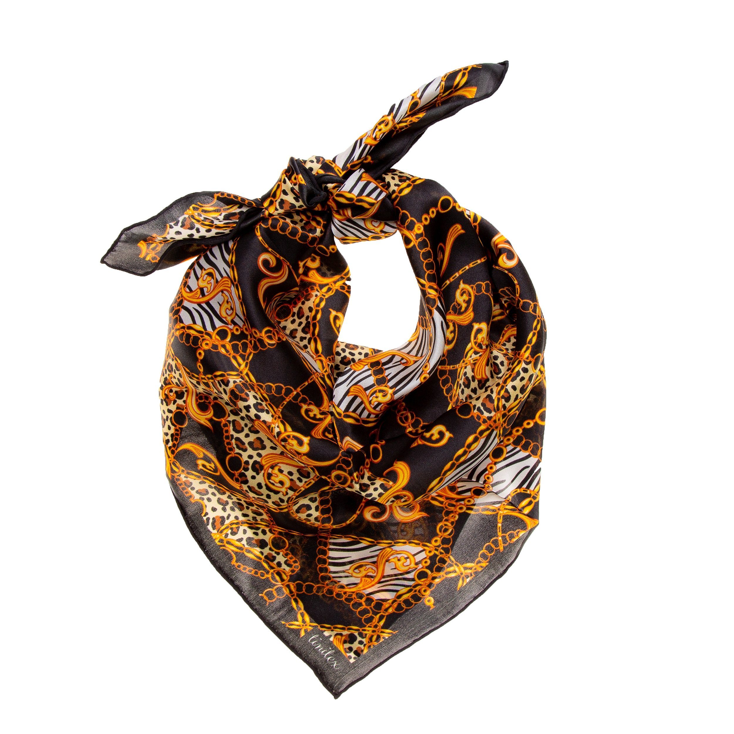 Seidentuch TINITEX Nickituch Halstuch Safari schwarz gold