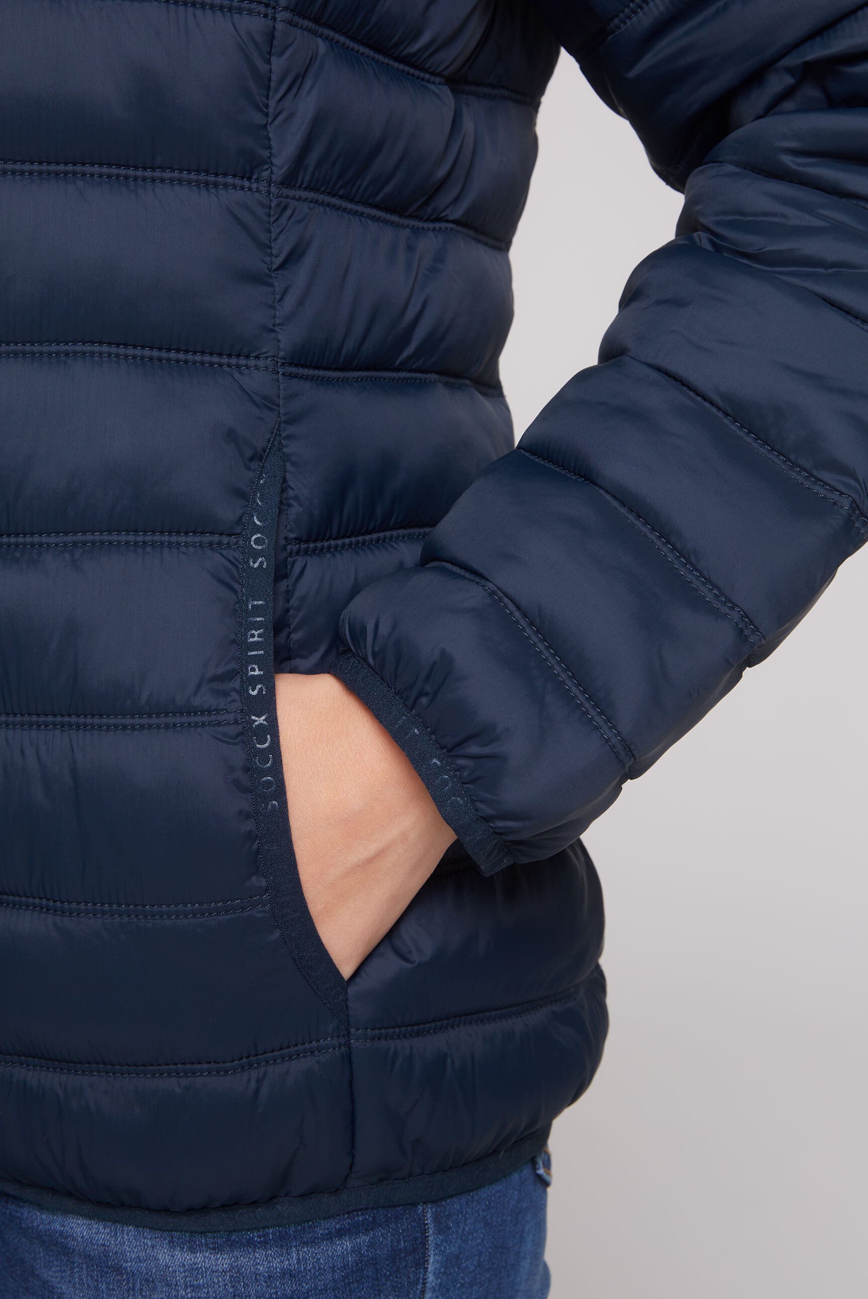 SOCCX Outdoorjacke mit elastischem Saumabschluss