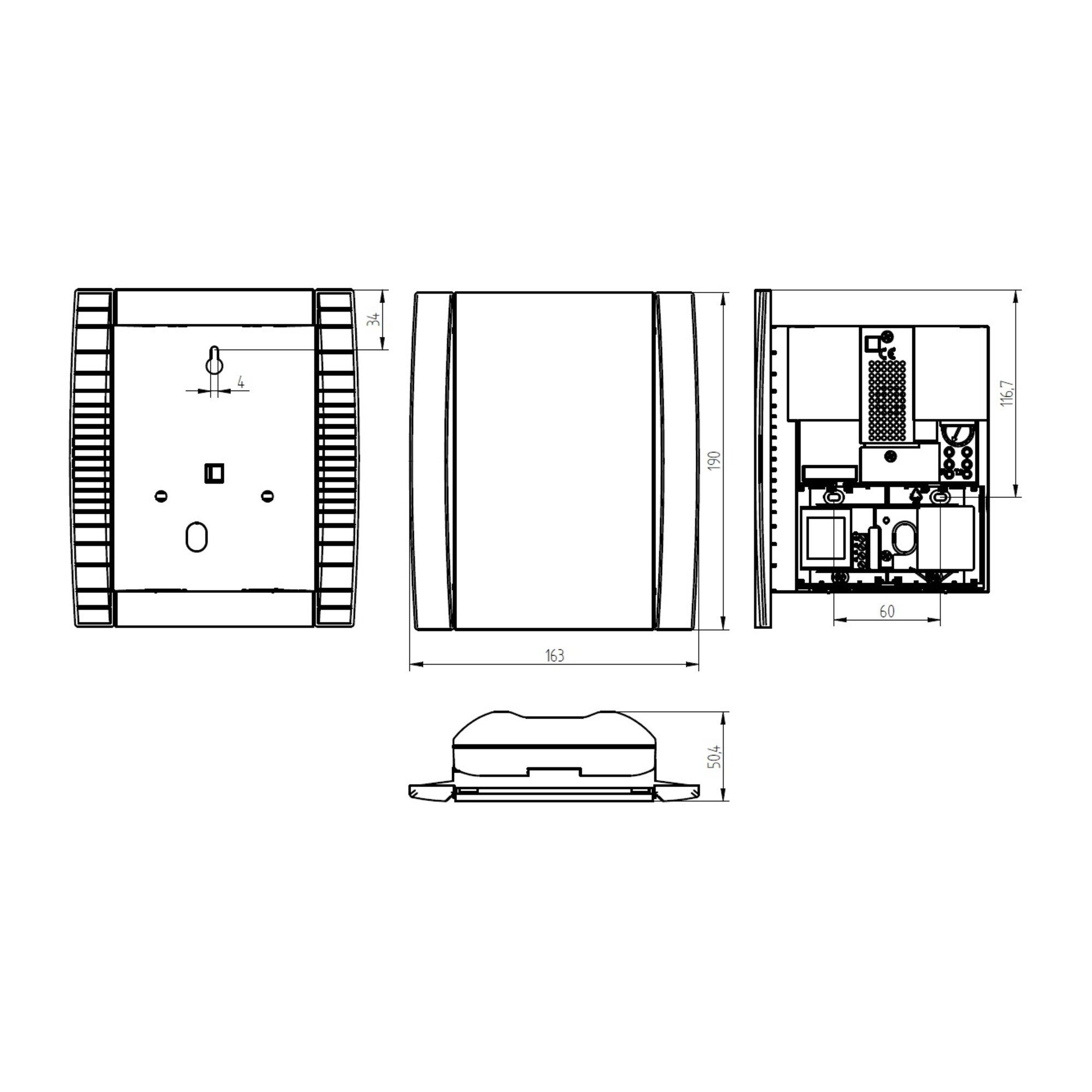 GROTHE Türschließer Grothe Elektronik-Gong 17 Sounds, sil/grau CROMA 231A