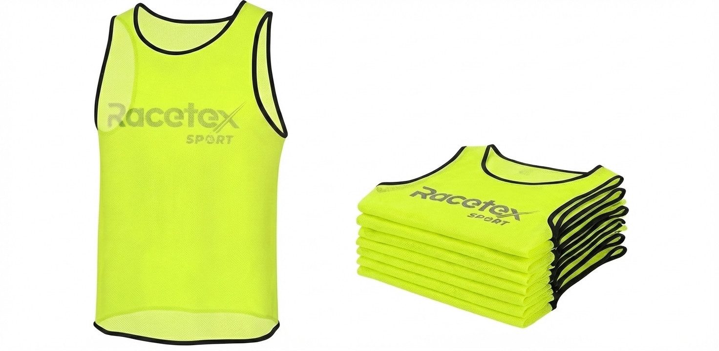 Racetex Trainingsleibchen 10er Set gelb in verschiedenen Größen mit Netzbeutel zur Aufbewahrung ⚽ UNSERE EMPFEHLUNG ⚽