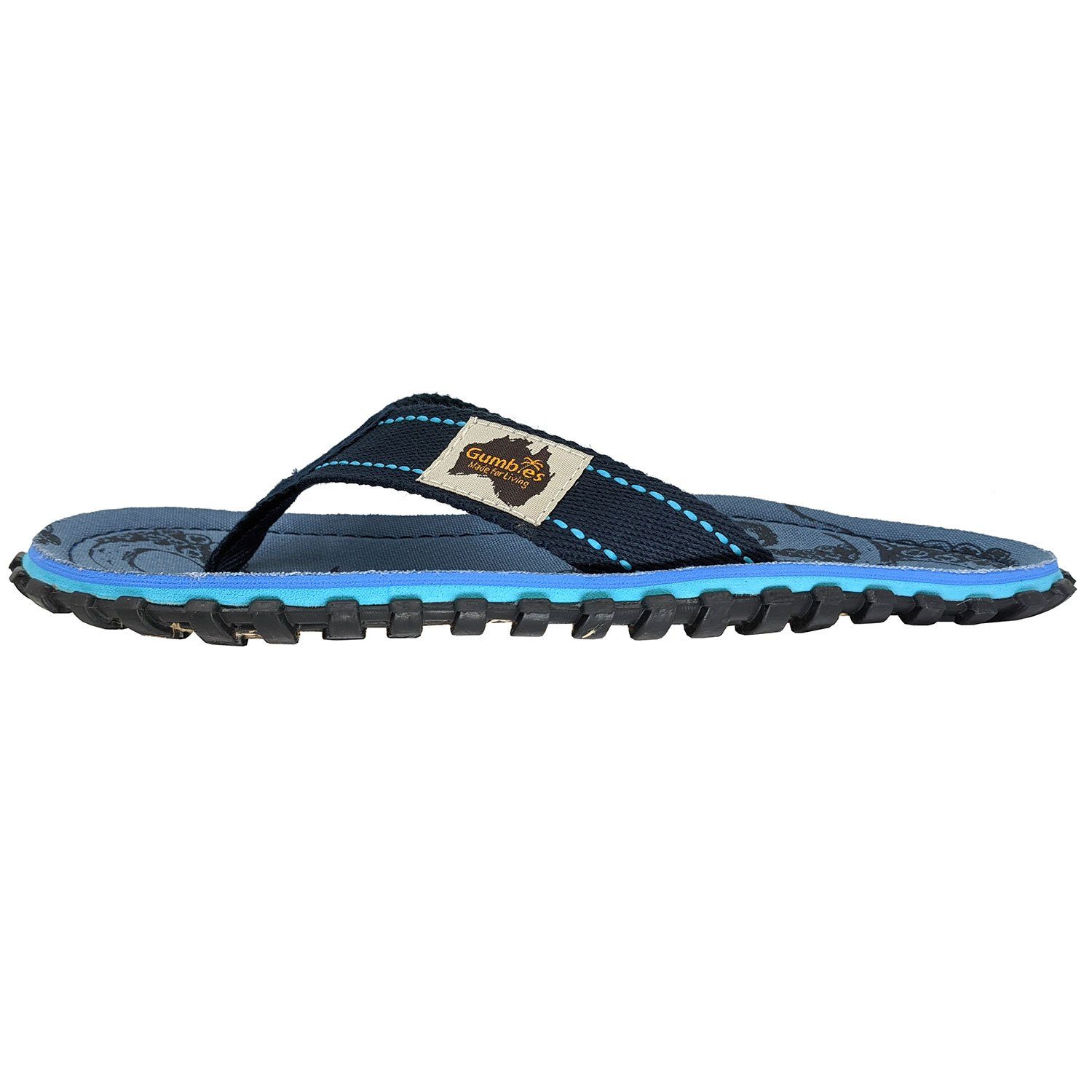 Gumbies Original in Abyss T-Strap-Zehentrenner aus recycelten Materialien hergestellt, stabile Gummisohle
