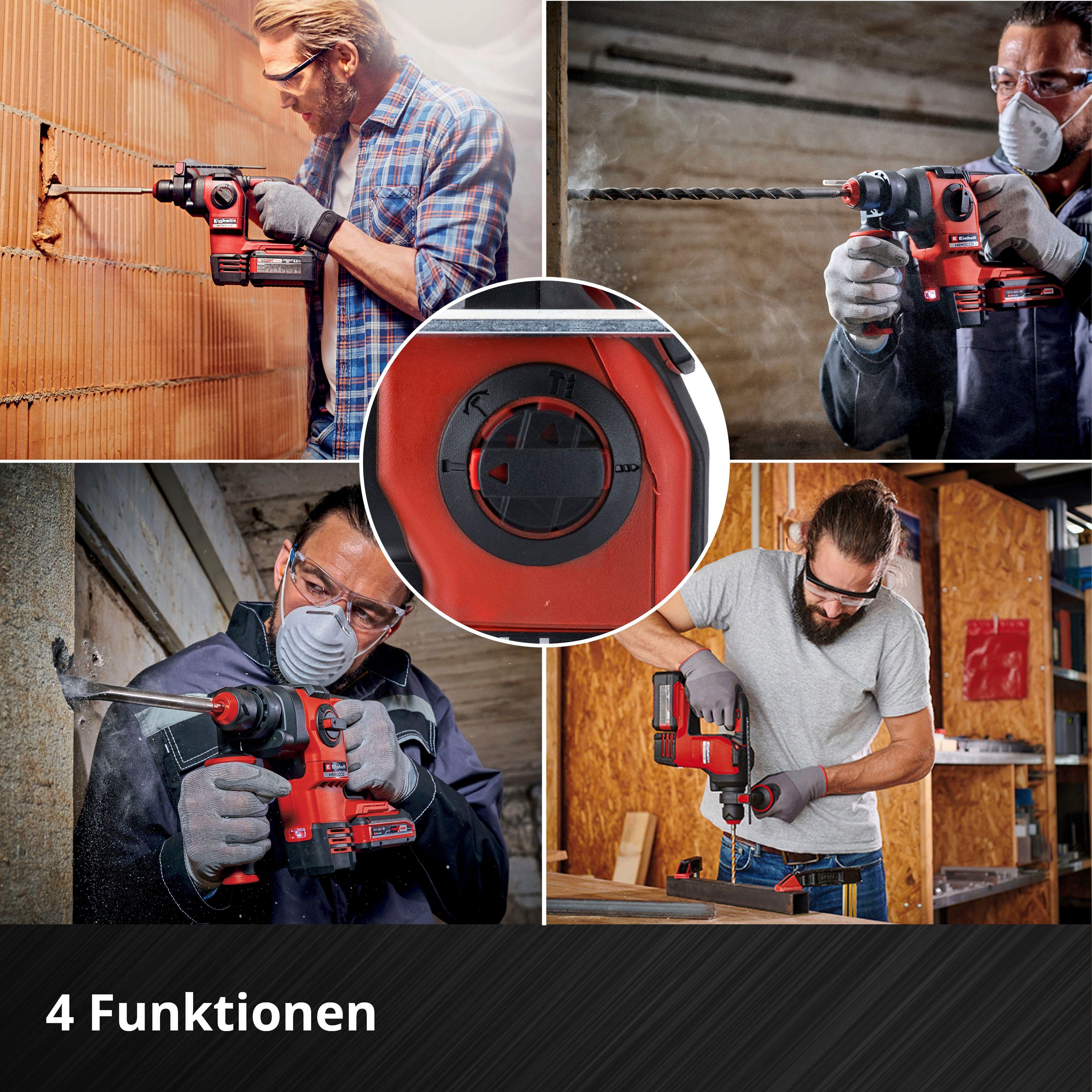 Einhell Akku-Bohrhammer HEROCCO 18/20, max. 1200 U/min, Power X-Change, SDS+, ohne Akku & Ladegerät, inkl. Transportkoffer – Bild 4 von 5