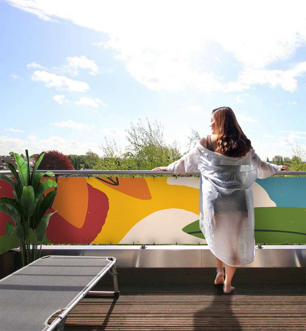 MyMaxxi Sichtschutzelement Balkonbanner Abstrakte Blätter Balkon