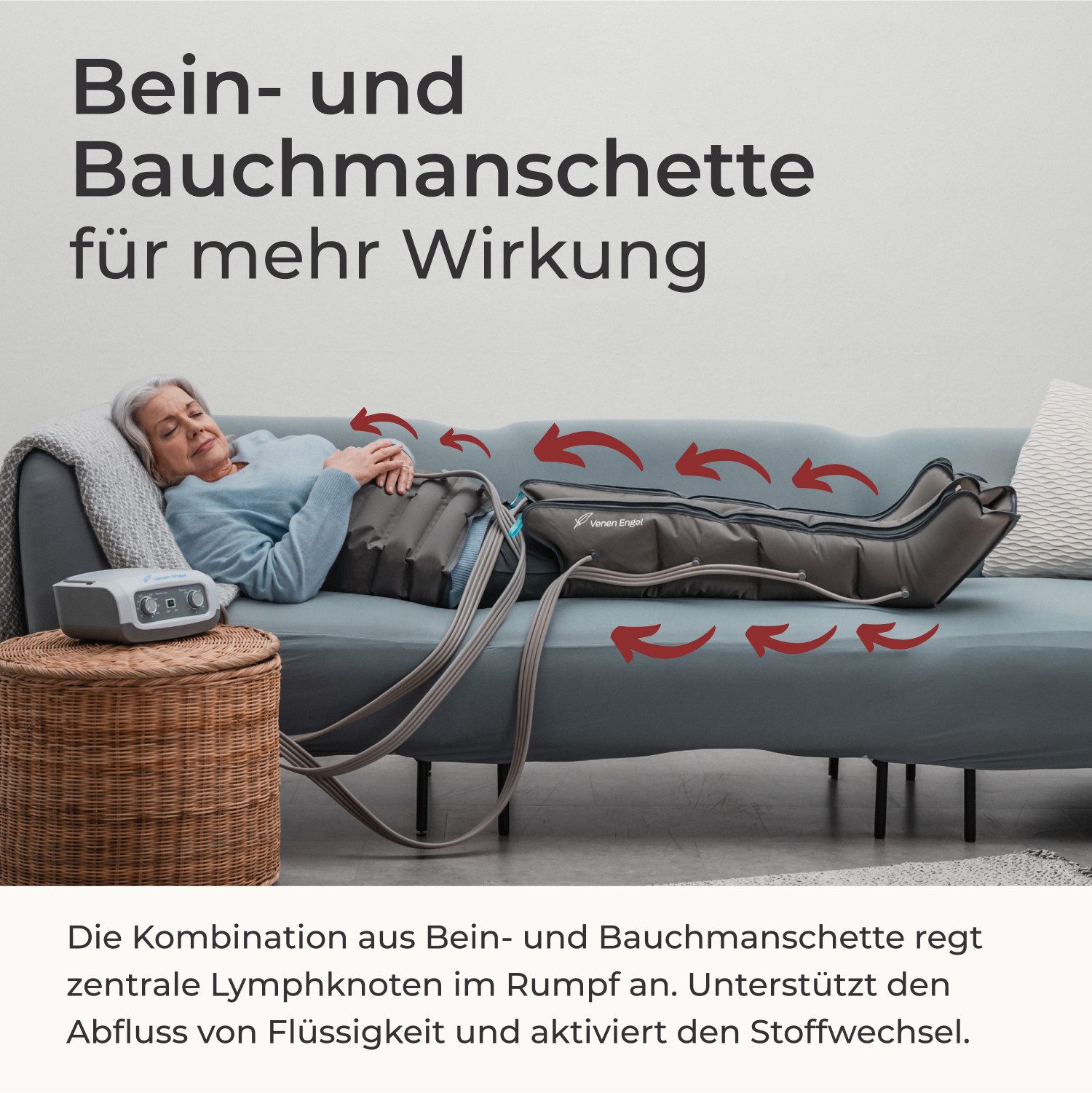 Venen Engel Massagegerät Venen Engel 4 Basic mit Bein- & Bauchmanschette, 4 Luftkammern
