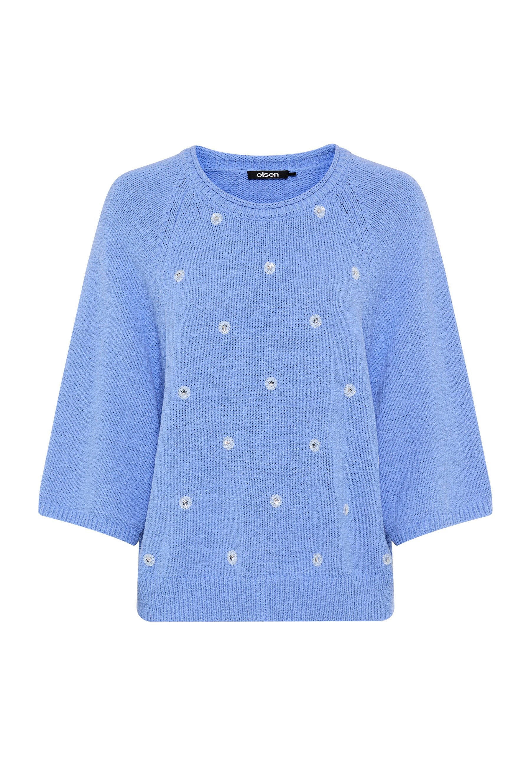 Olsen Strickpullover Pullover mit verziertem Allover-Dessin