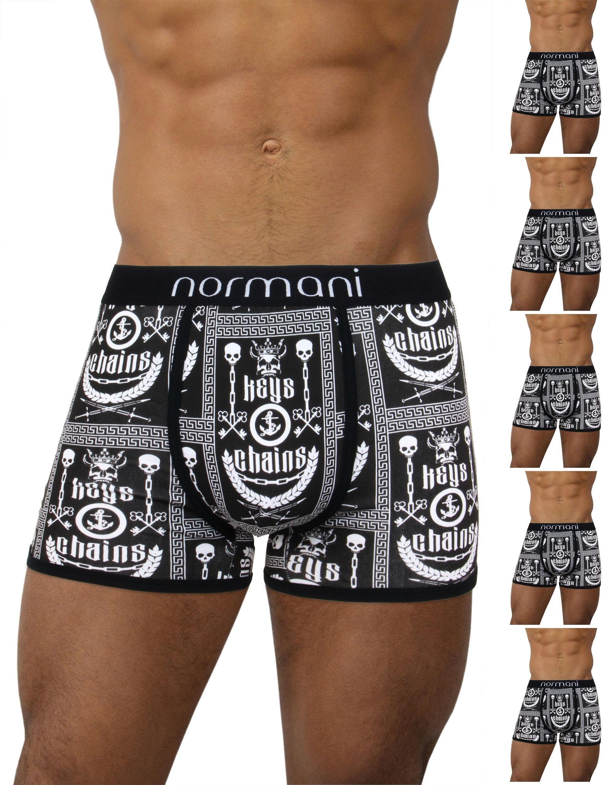 Stück Retro 6 Chains atmungsaktiver & normani Retro aus aus Boxershorts Keys Unterhose Baumwolle Baumwolle Boxer