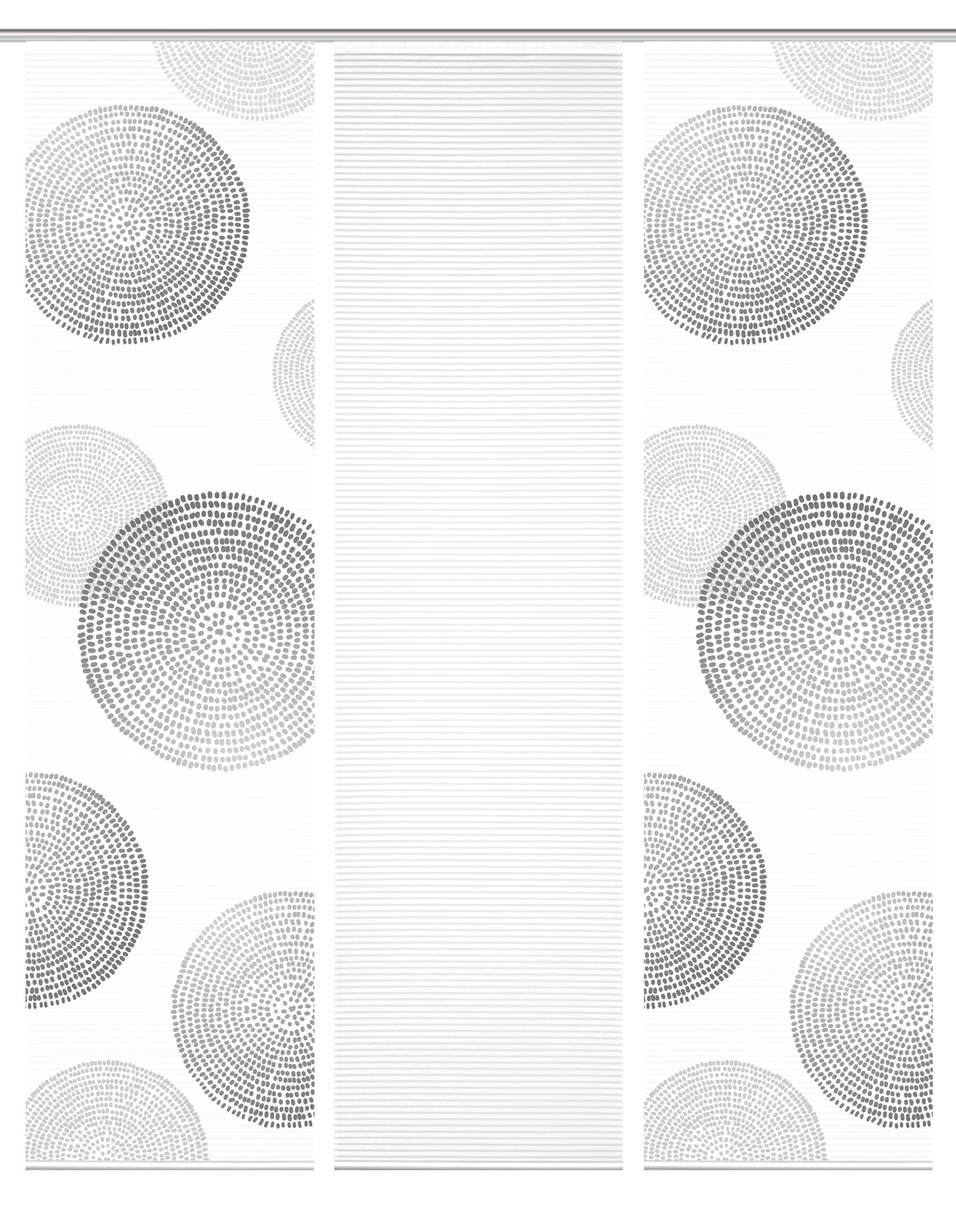 HOME WOHNIDEEN Schiebegardine Schiebegardine GINNY Bambusoptik, 245x60 cm, grau (3 St), Paneelwagen, halbtransparent, 100% Polyester