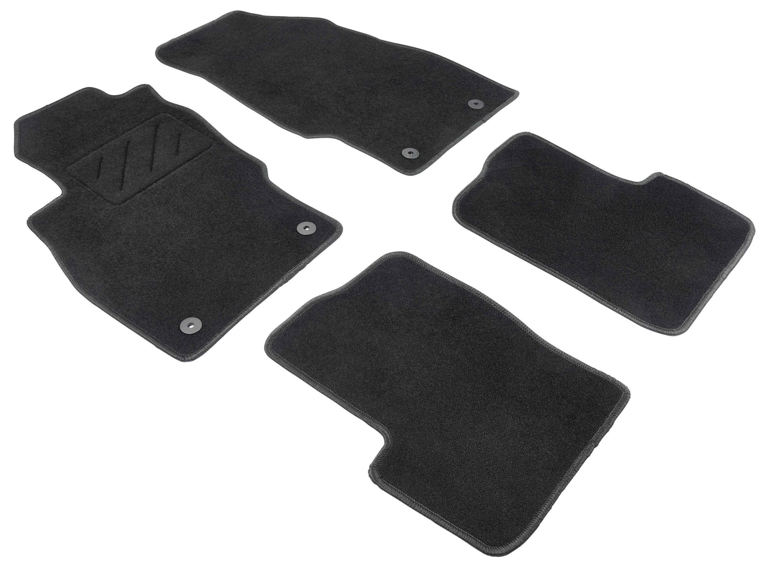 WALSER Auto-Fußmatten Fußmatten für Opel Corsa D (S07) 07/2006-08/2014 (4 St), für OPEL CORSA D (S07), CORSA D Kasten/Schrägheck (S07) OPEL CORSA D (S07), YB 07/2006-04/2015,OPEL CORSA D Hatchback Van (S07), YB 07/2006-08/2014, CORSA D 07/2006-04/2015, CORSA D Kasten/Schrägheck 07/2006-08/2014