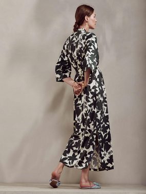 Essenza Kimono Jula Imara, Langform, Modal, Kimono-Kragen, Gürtel, mit Blumen-Silhouettenprint