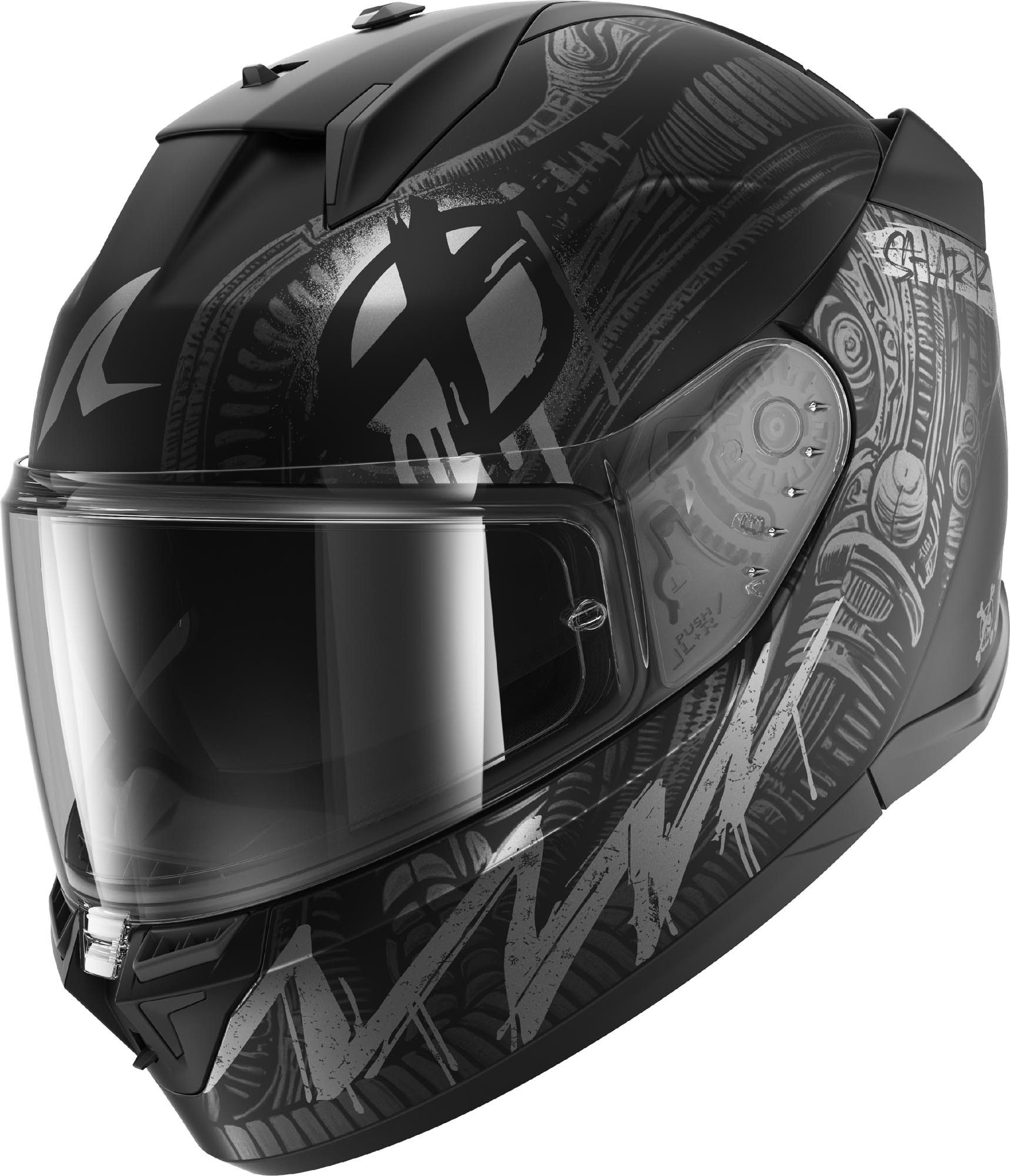 Shark Motorradhelm D-Skwal 3 Shiever Helm, antifog beschichtet,vorbereitet für Kommunikationssystem,geeignet