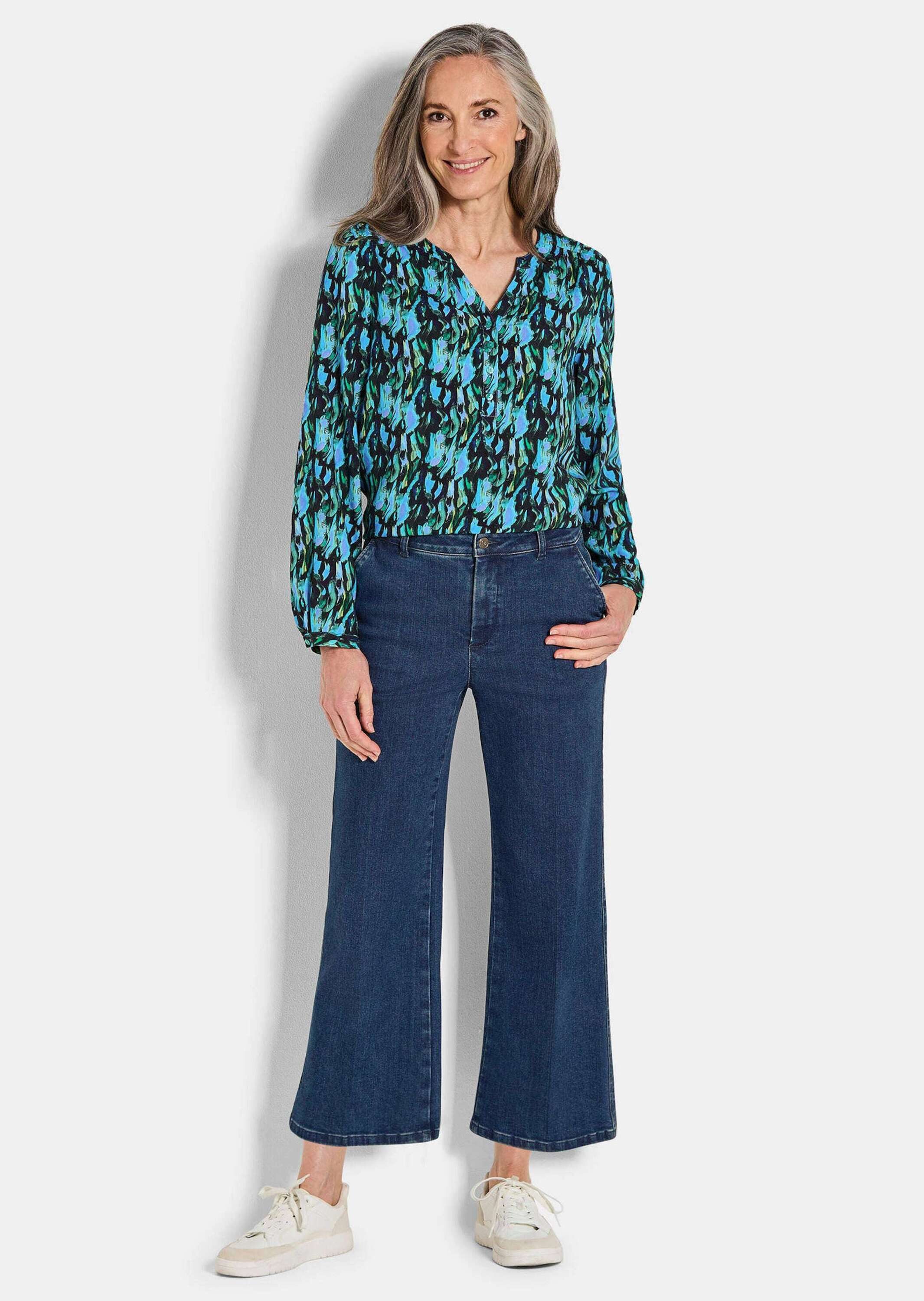 GOLDNER 5-Pocket-Jeans Jeans-Culotte VERA mit Bügelfalten günstig online kaufen