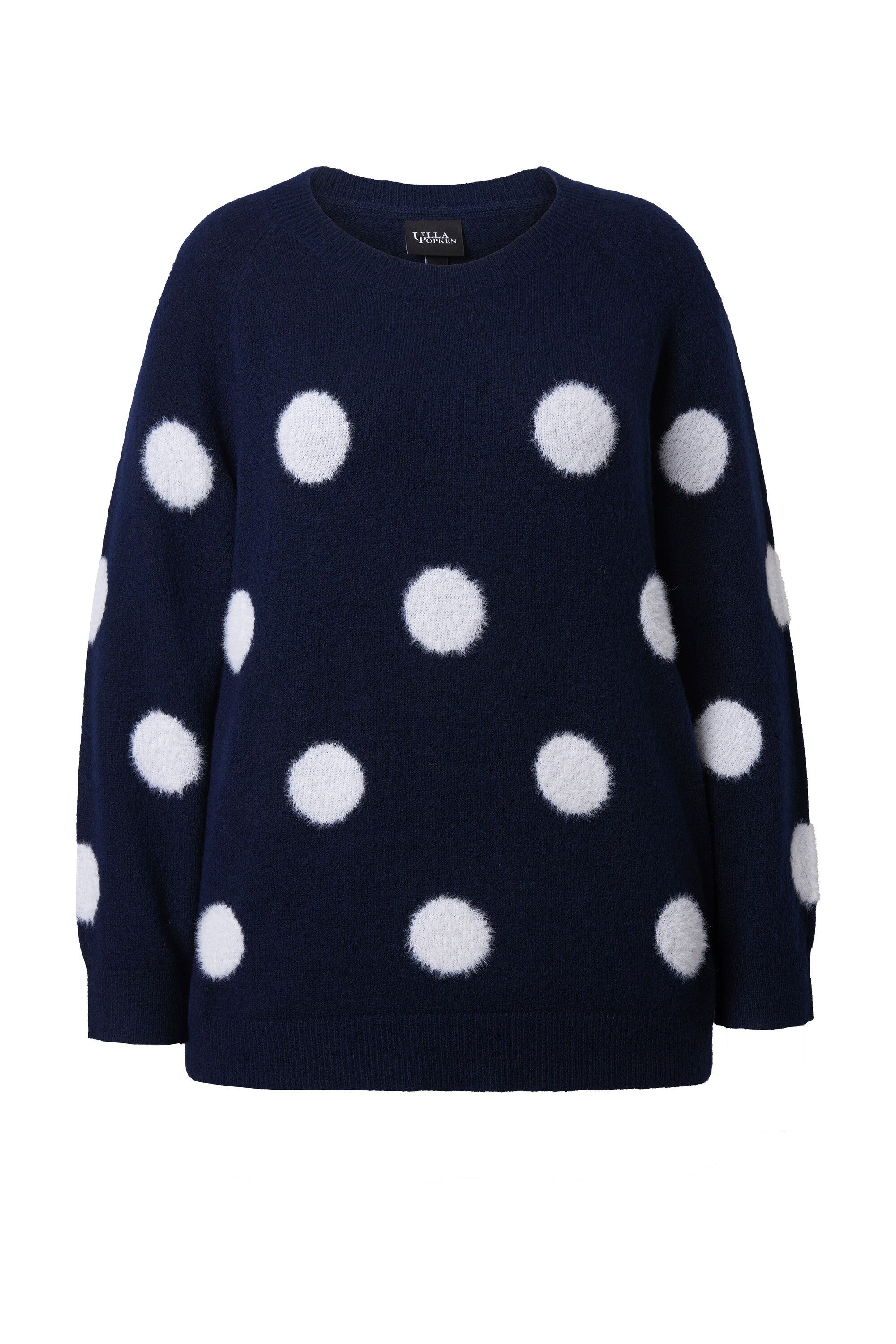 Ulla Popken Strickpullover Pullover Punkte Rundhals Raglan-Langarm günstig online kaufen