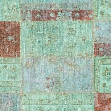 Teppich Patchwork - 270 x 182 cm - mehrfarbig, morgenland, rechteckig, Höhe: 7 mm, Wohnzimmer, Handgeknüpft, Einzelstück mit Zertifikat
